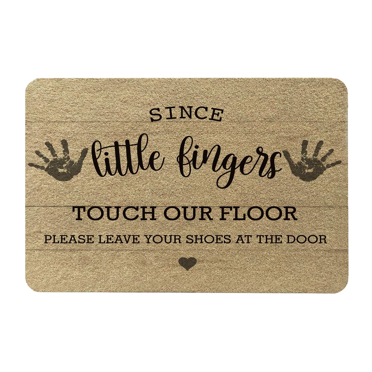Lacosu Welcome Door Mat Doormat,Please Remove Your Shoes Doormat,Since Little Fingers Touch Our Floor Please Remove Your Shoes at The Door Mat for