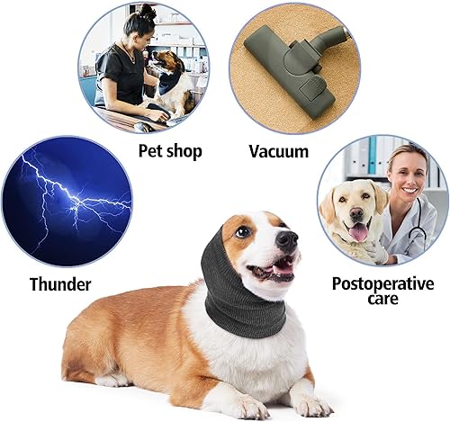 Miniatura 9 de PUMYPOREITY Cubierta calmante para orejas de perro, protección contra el ruido, protección de oídos para el alivio de la ansiedad, capucha calmante
