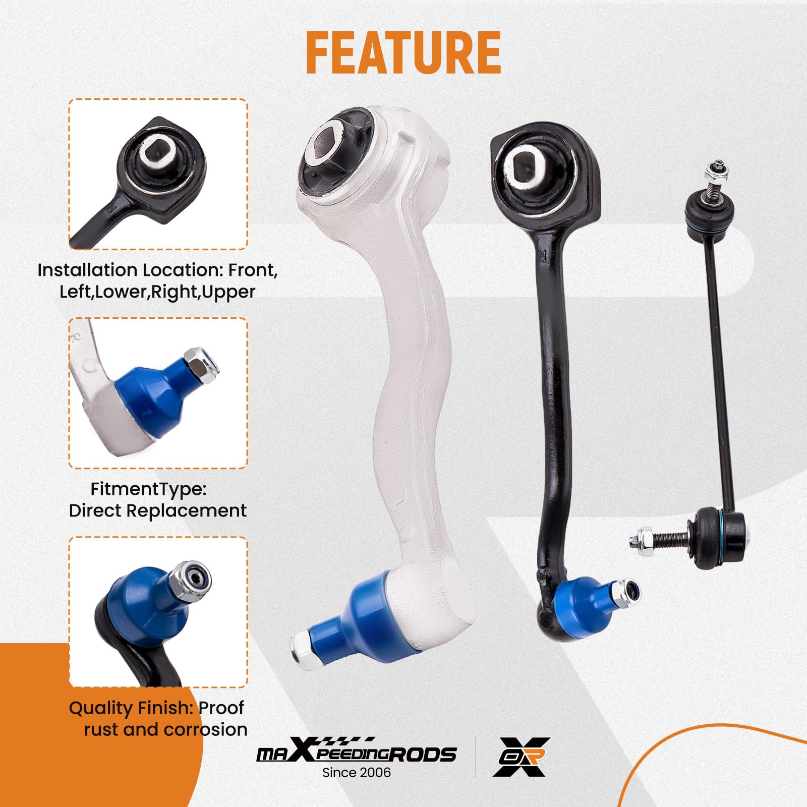 maXpeedingrods 10x Zestaw Wahaczy do Mercedes C‑Klasse W203/S203 | 2033303411, 2033302011, 2033303311, 2033301911, 2033303911, 2033303511, 2033301611, 2033300111