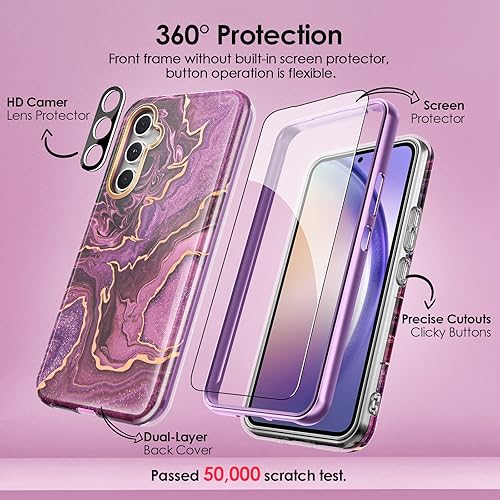 Miniatura 3 de Funda compatible con Samsung Galaxy A54 5G de 6.4 pulgadas, protección 4 en 1 de cuerpo completo Funda delgada a prueba de golpes, prueba de caídas