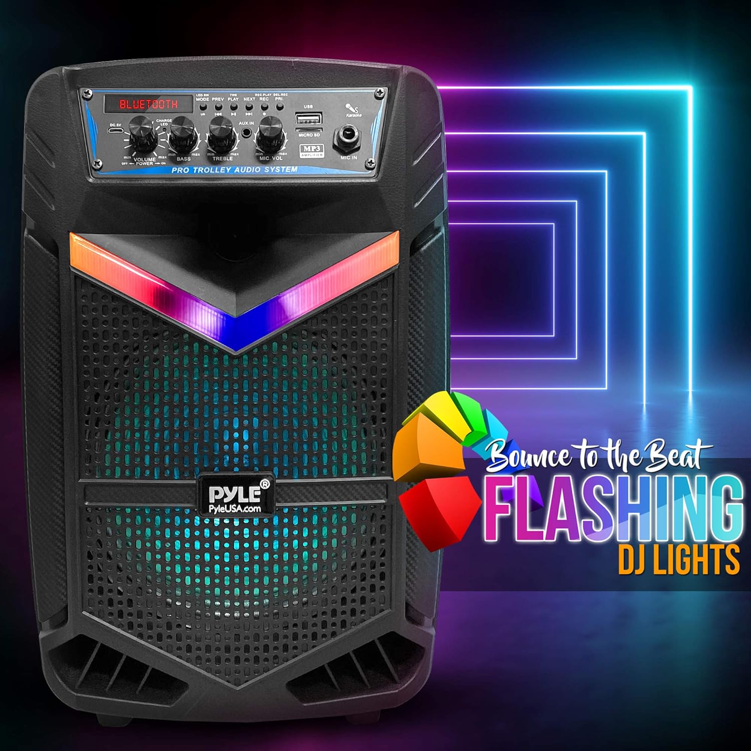 Best Deal 🛒 Portable Bluetooth PA Speaker System - 400W Rechargeable Outdoor Bluetooth Speaker Portable PA System w/ 8” Subwoofer 1” Tweeter, Recording Function, Mic In, Party Lights USB/SD, Radio - Pyle PPHP842B Best Quality 🔥 Portable Bluetooth PA Speaker System - 400W Rechargeable Outdoor Bluetooth Speaker Portable PA System w/ 8” Subwoofer 1” Tweeter, Recording Function, Mic In, Party Lights USB/SD, Radio - Pyle PPHP842B