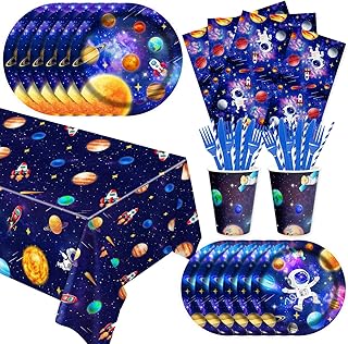 141Pcs Space Birthday Party Decorations Outer Space Themed Party Supplie...