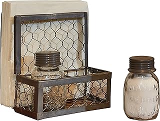 Park Designs Chicken Wire Salt Pepper Shakers and Napkin Holder Set