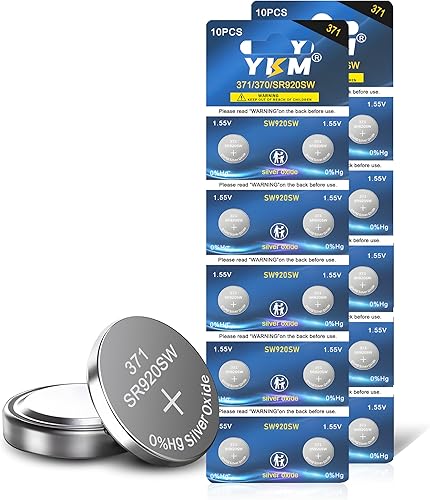 Miniatura 10 de Batería de reloj 371 SR920SW AG6 370 371 botón de larga duración 1.55V baterías de óxido de plata 10 unidades