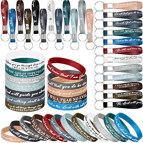 Bible Verses Bracelets Bulk Scripture Silicone Religious Bracelets Motivational Quote