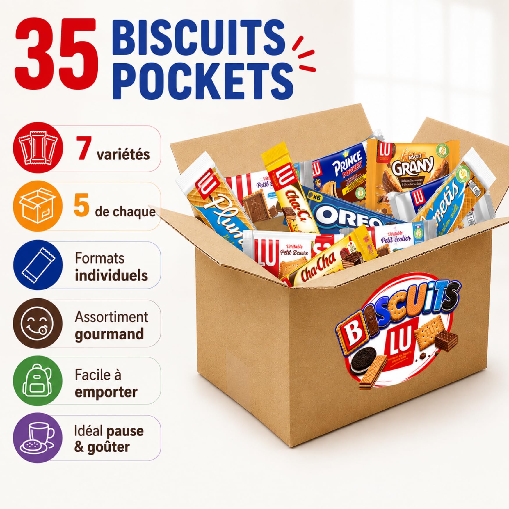 Box Lu - Assortiment de 35 Biscuits Pocket
