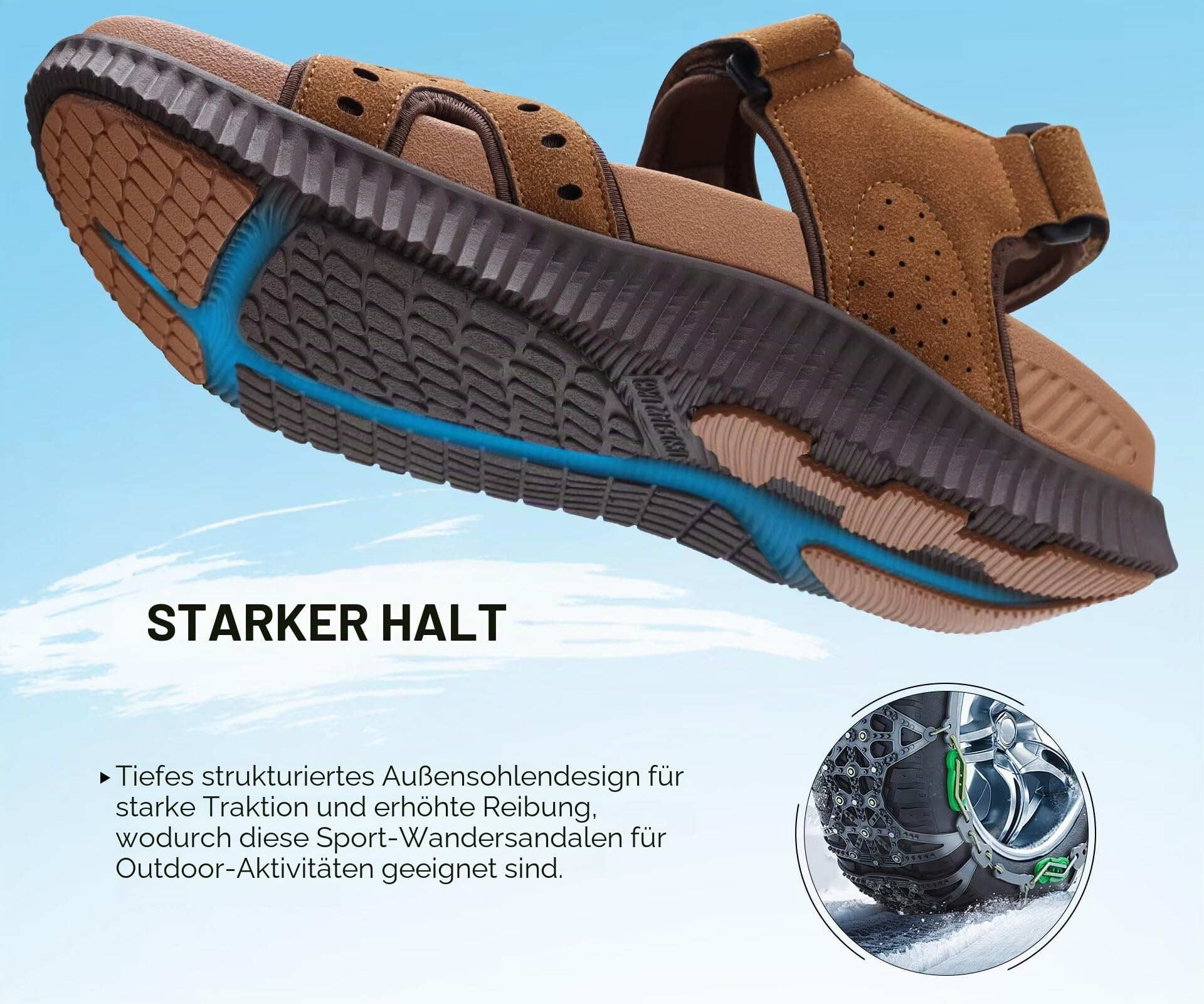 KuaiLu Herren Wandersandalen Bequeme Orthopädische Recovery Trekkingsandalen Outdoor Sommer Casual Strand Dickes Kissen Sportsandalen Gr. 40-48