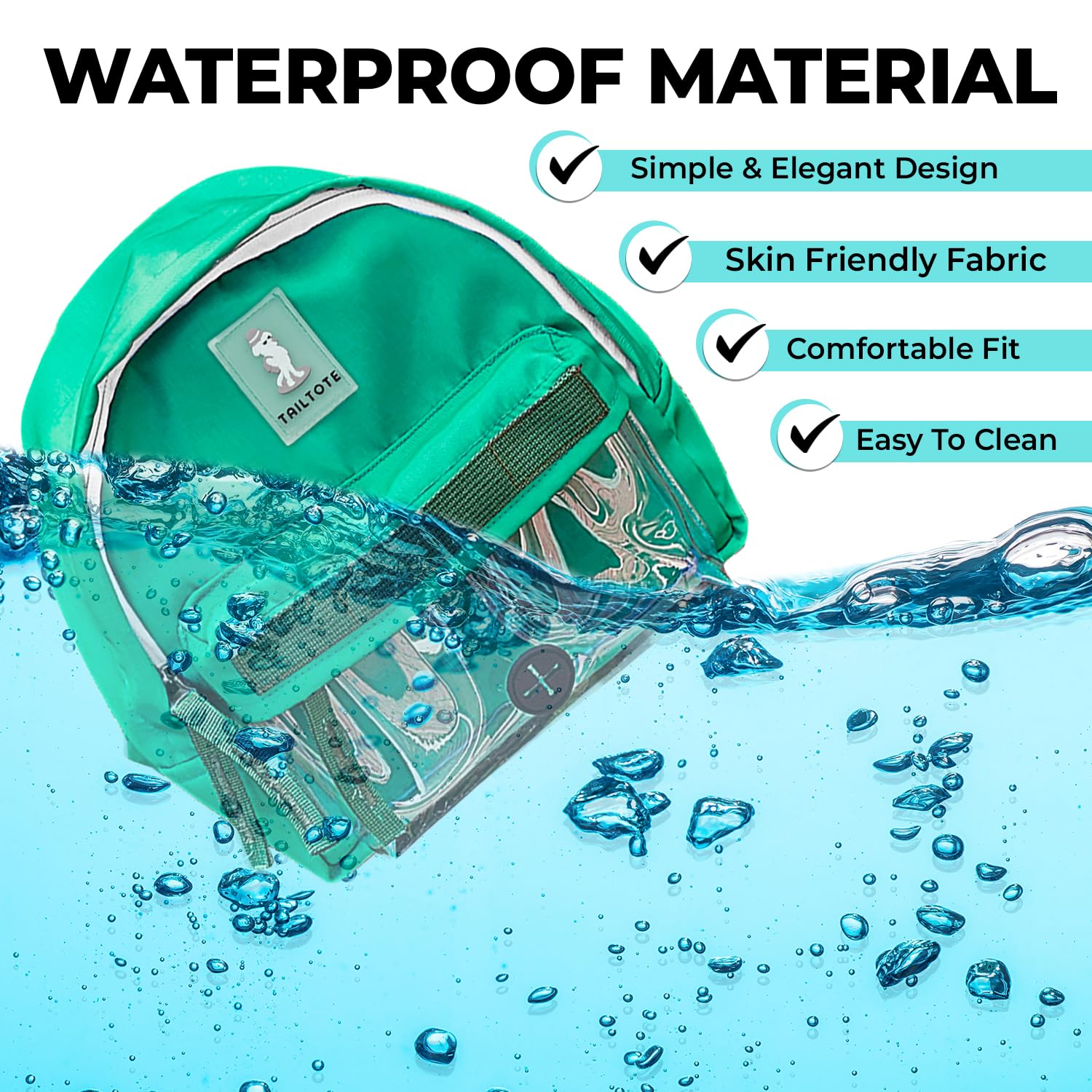 Tailtote Dog Hiking Backpack Harness Lightweight, Adjustable, and Water-Resistant Pet Poopbag Holder for Outdoor Adventures,Puppy Training or Everyday Walks (Small)