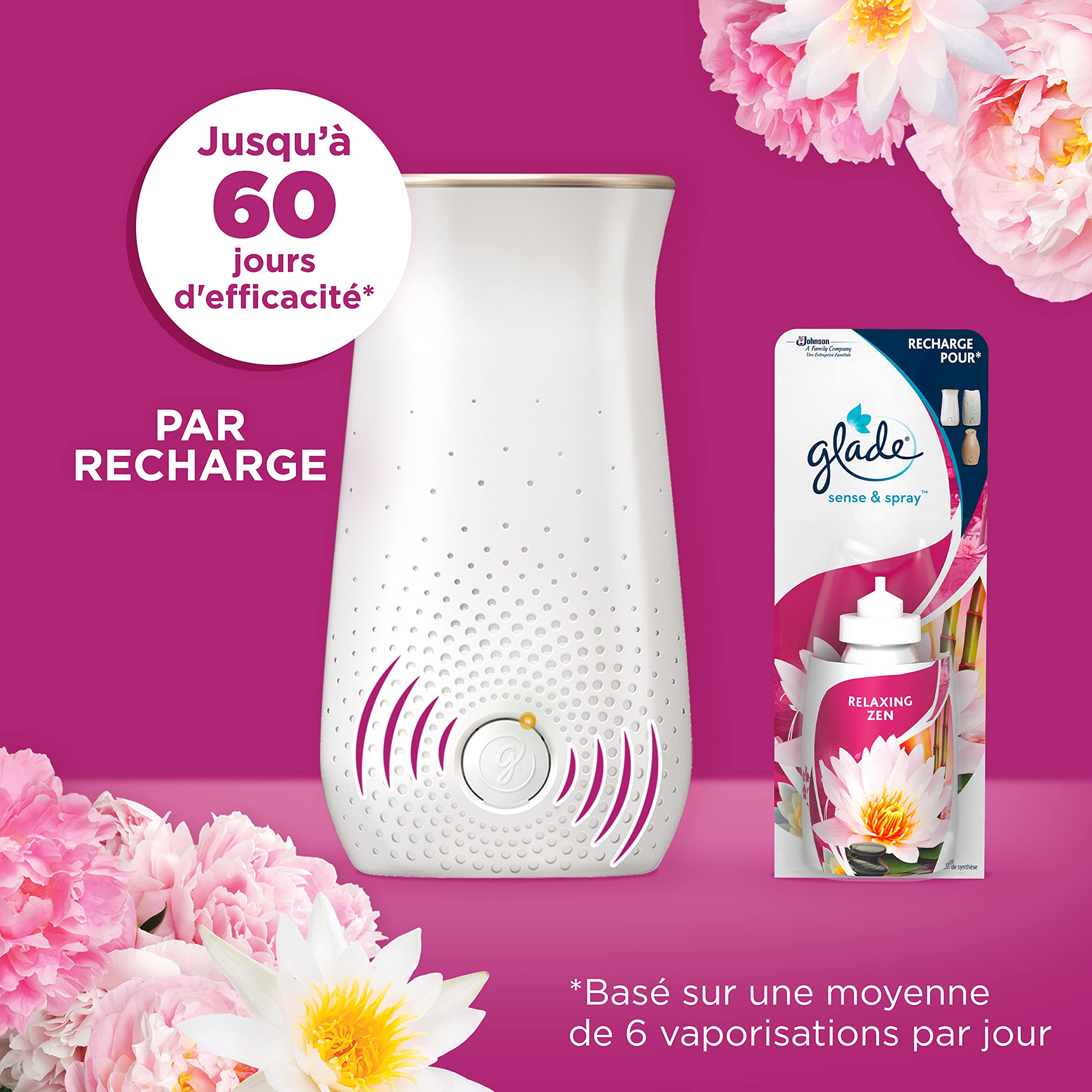 Glade (Brise) Sense & Spray Ricarica, Profumo per ambienti con sensore di movimento, Sensual Sandalwood & Jasmine, 18 ml