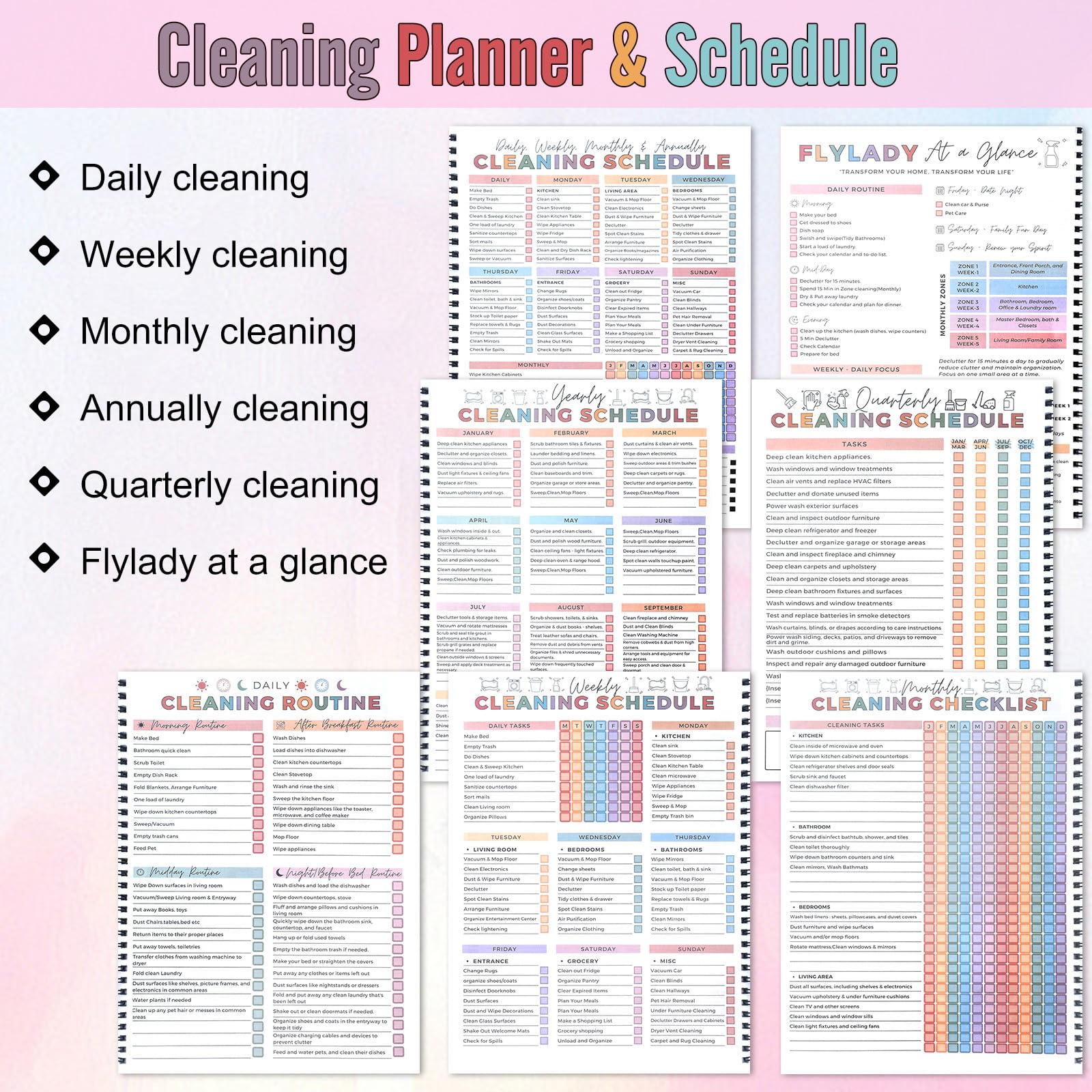 ADHD Cleaning Planner,ADHD Cleaning and Organizing Planner,Bundle Household Cleaning Schedule and Checklist Management,Cleaning List,Chart - Image 3
