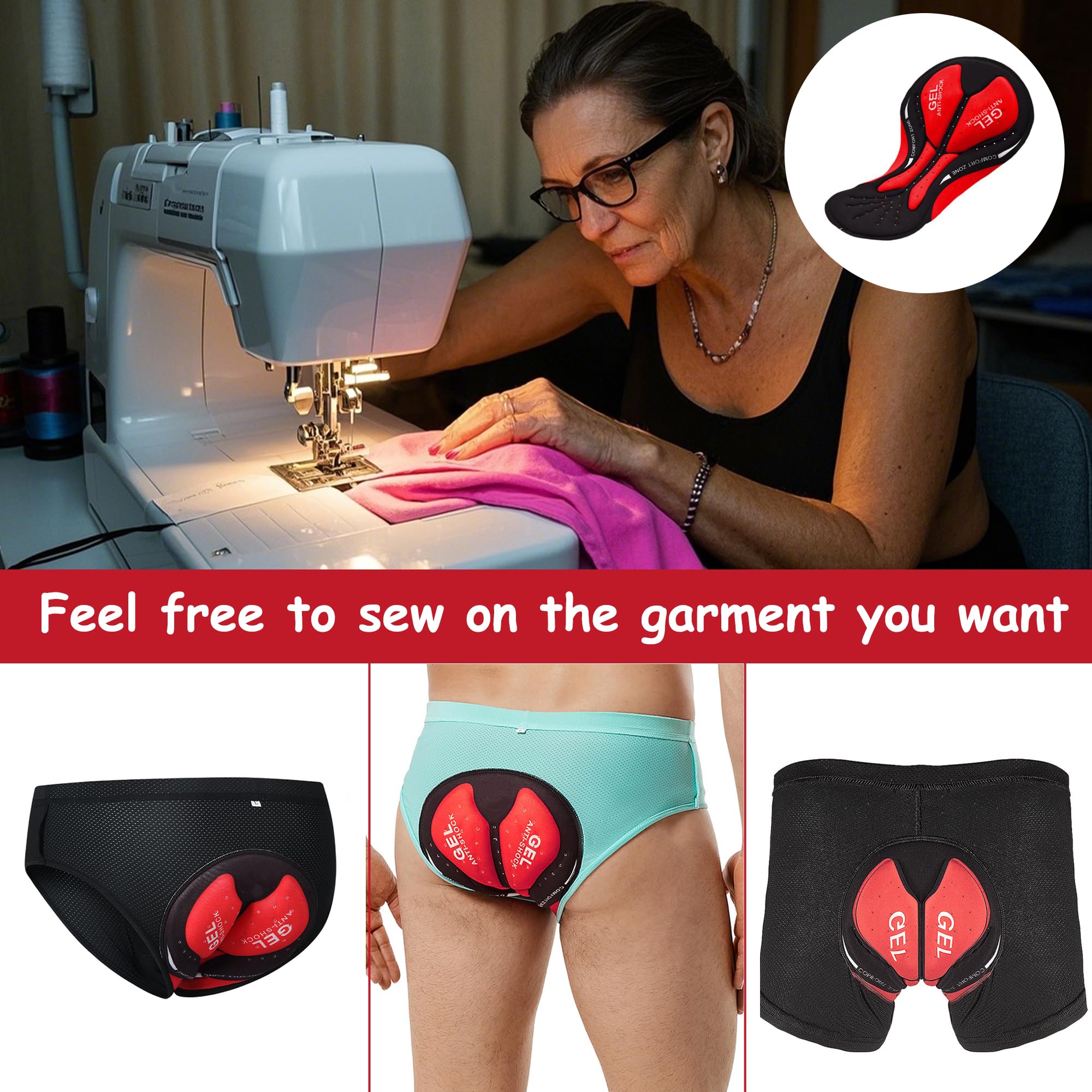 Cyclisme Shorts Gel Rembourré Antichoc Vélo sous-Vêtements Respirant