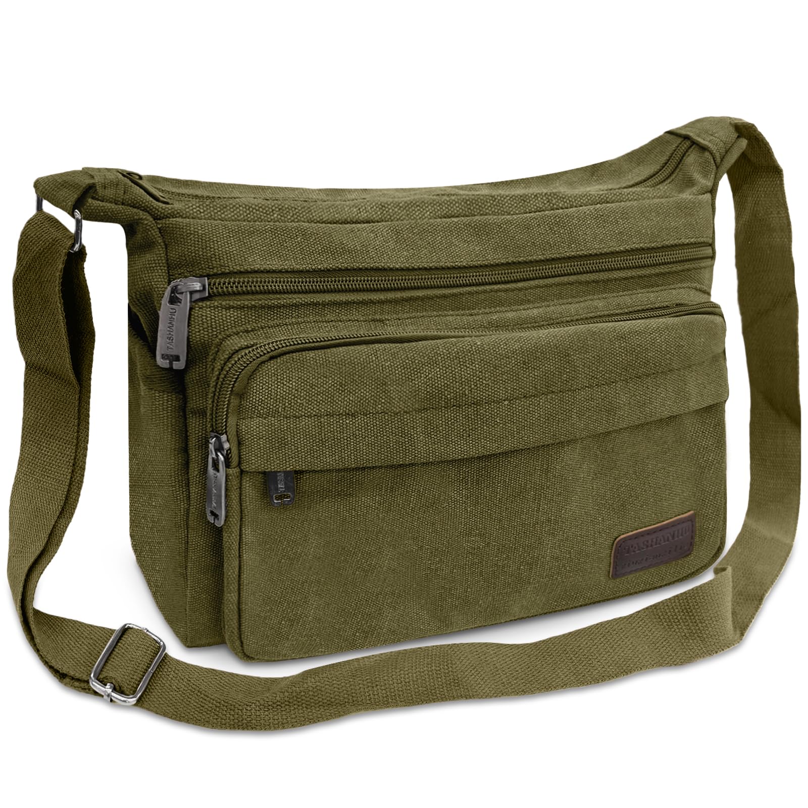 Aucuu Wasserdichte Umhängetasche Herren, Multi-Tasche Messenger Bag, Leinwand Schultertaschen, Canvas Crossbody Tasche, Arbeitstasche, Herrentasche für Schule Reisen Arbeits