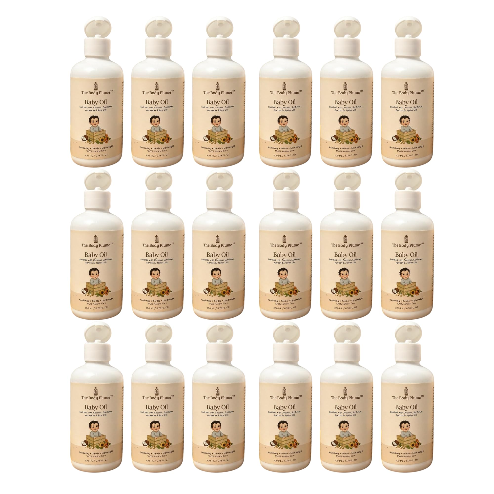 Baby Oil with Coconut, Sunflower, Jojoba & Apricot | 200ml | Lightweight Baby Massage Oil | Non-Greasy |Paraben, Silicone & Artificial Fragrance Free | Pack Of 18-image-16