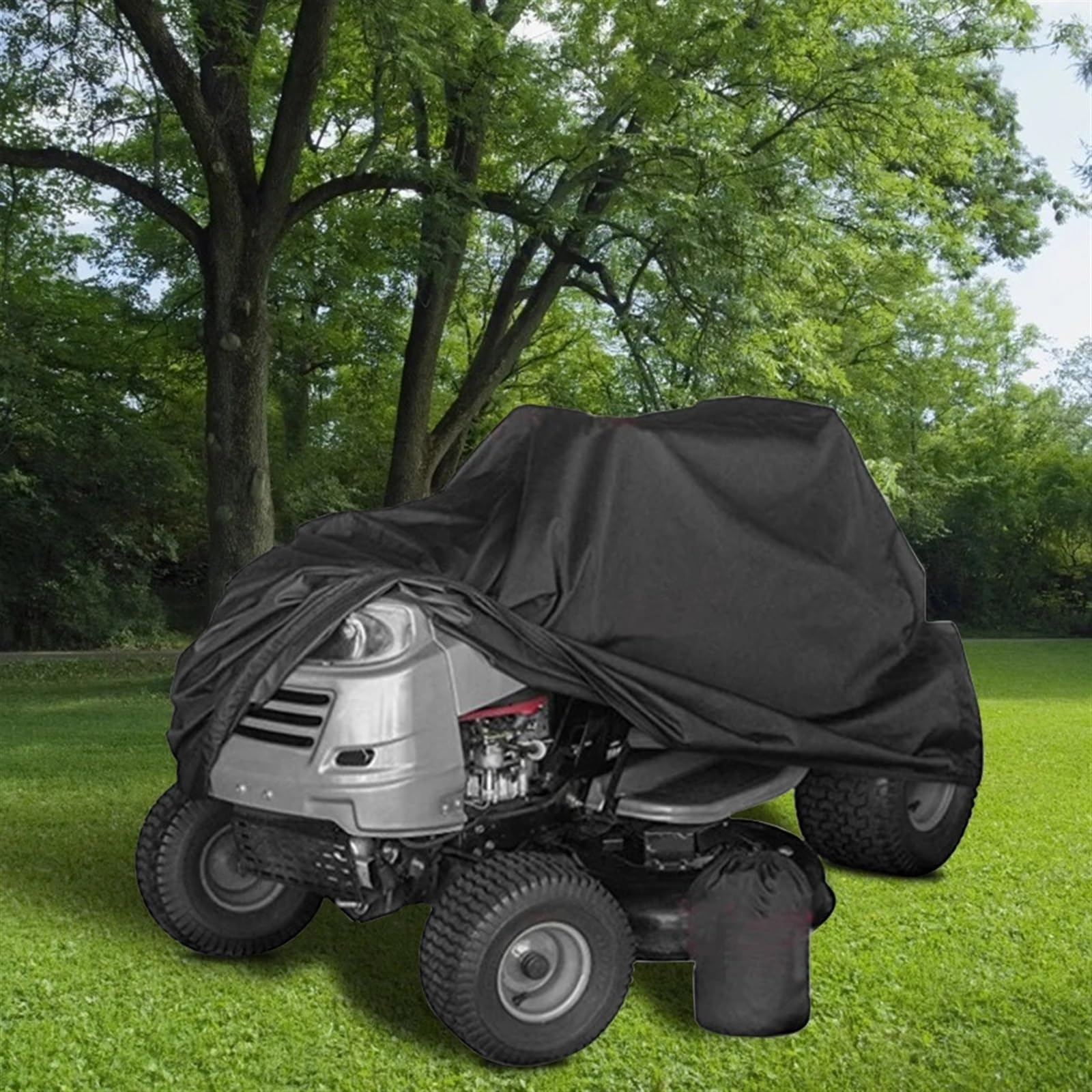 Funda para cortacésped autopropulsado, Funda for cortacésped, tractor de jardín, tela Oxford negra, 140 x 66 91 cm, con bolsa almacenamiento protectora