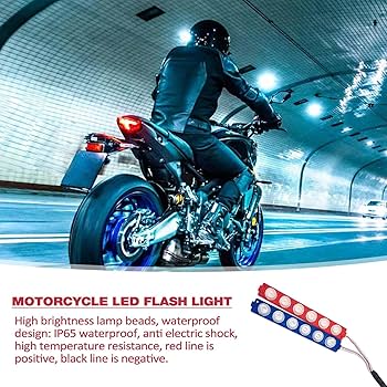 Amazon | オートバイのテールライト | レッドブルーライト、防水
