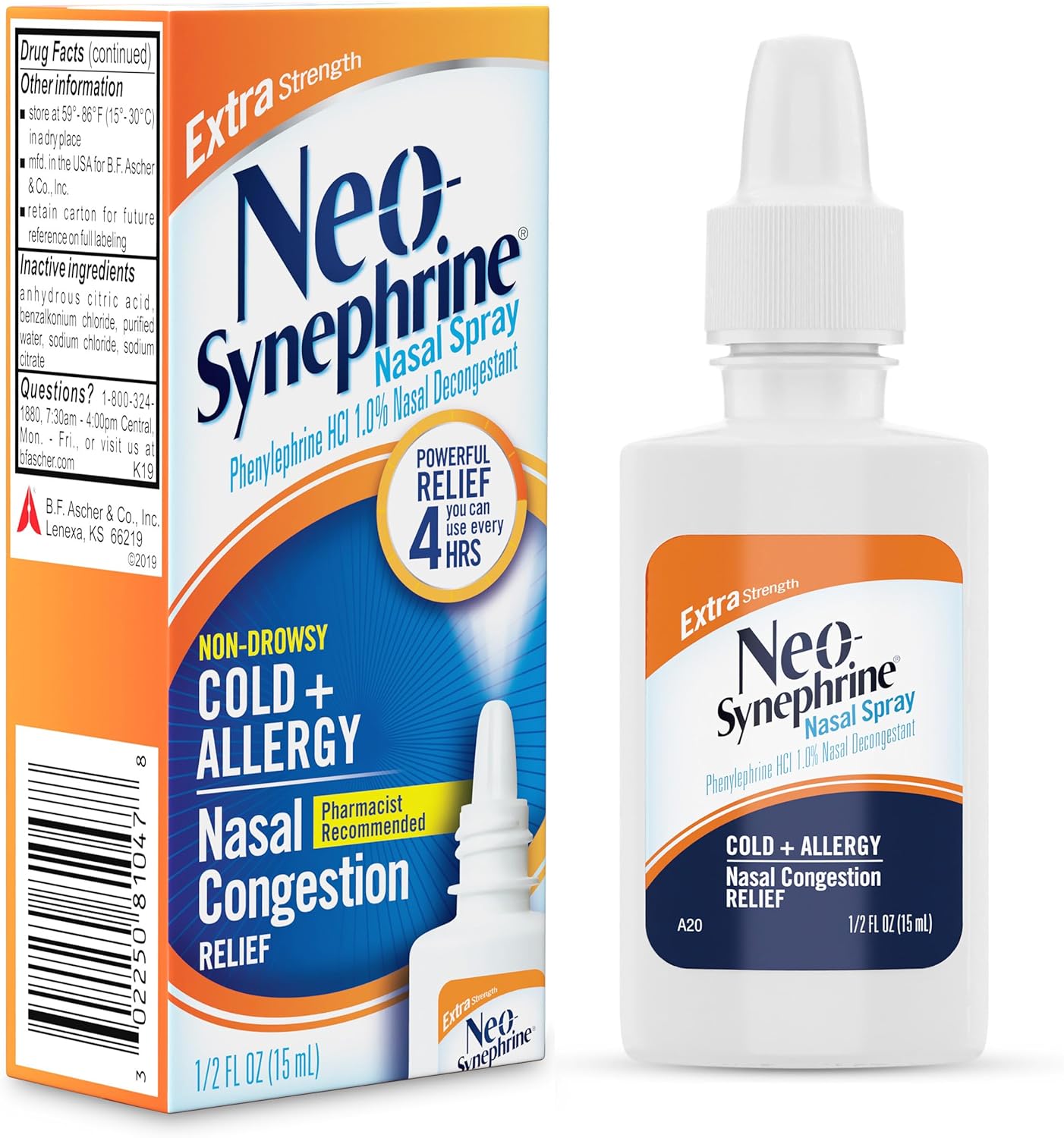 Neosynephrine, Nasal Spray for Cold Sinus Relief Extra