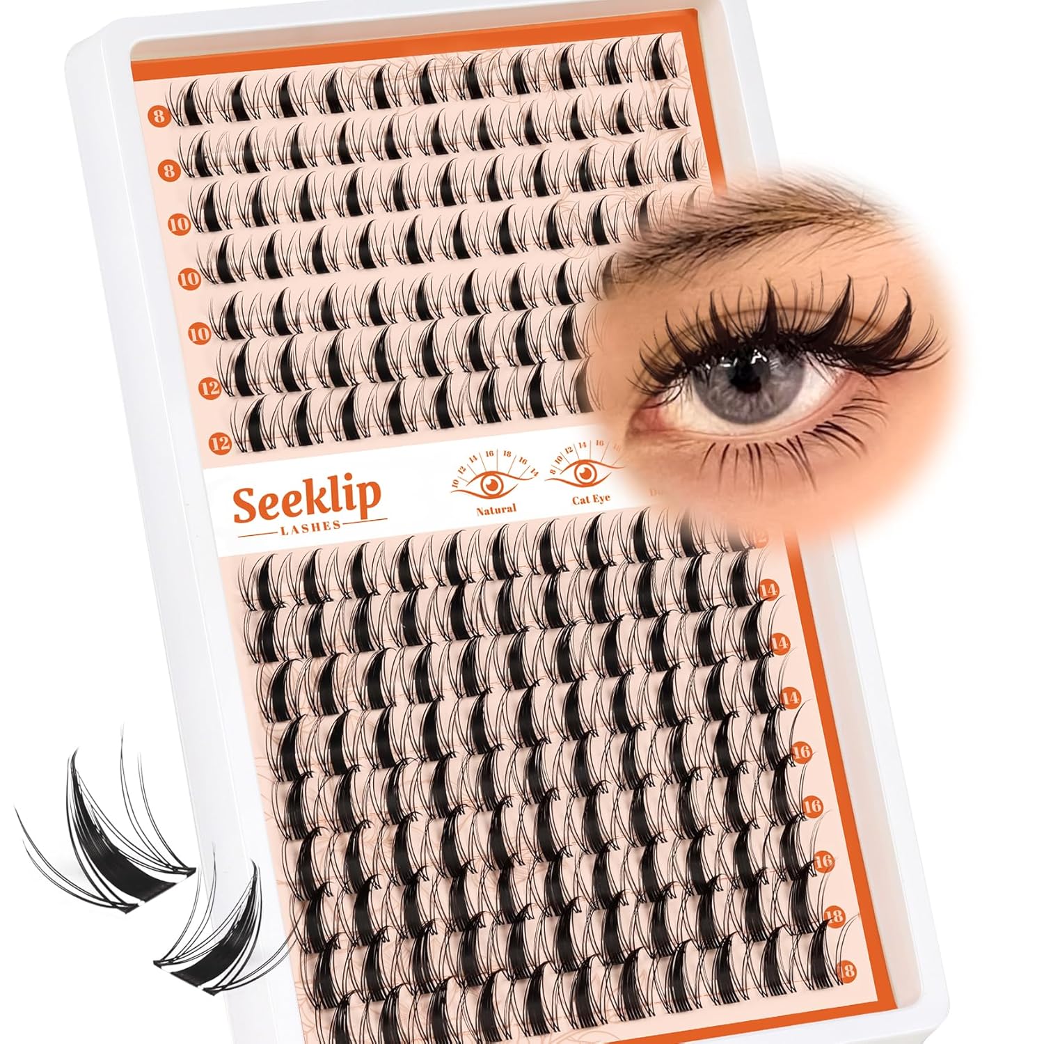 Seeklip Fairy Manga Lash Clusters 8-18mm Eyelash Clusters 160Pcs Lashes Extension Fairy Lash Clusters Spiky Lashes Cluster C