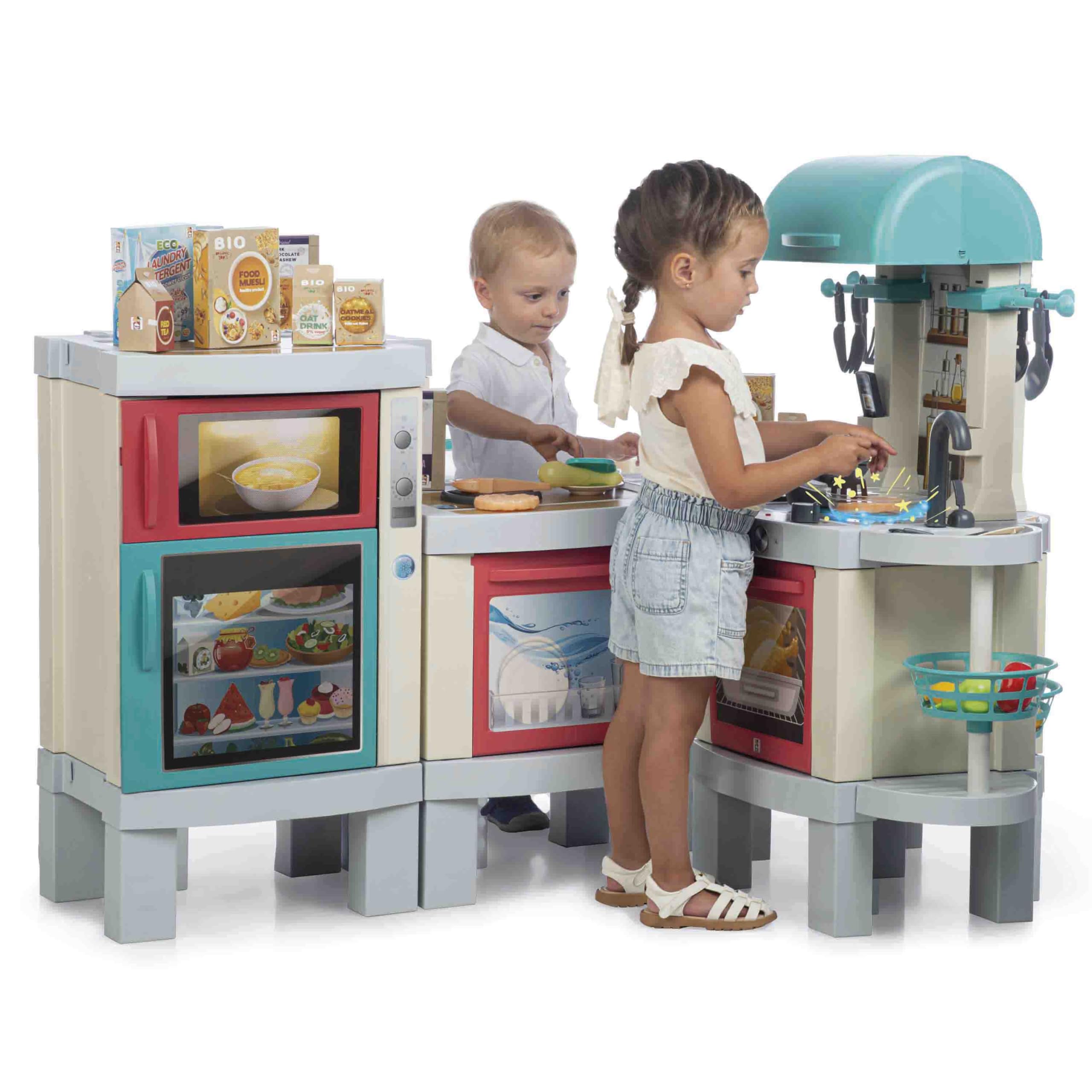 Chicos - Cocina de Juguete 3en1 Kitchen XL | Cocinita Infantil con Luces, Sonidos y Efecto Real | Barbacoa Transformable, 31 Accesorios, Tecnología Fotocromática | Niños 3 4 5 Años (85124)
