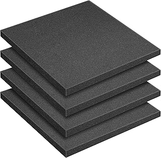 RunNico 4pcs Polyethylene Foam Sheet-Cuttable Polyurethane Foam Pads-12" x 12" x 0.9" Foam Padding for Packing and Crafts