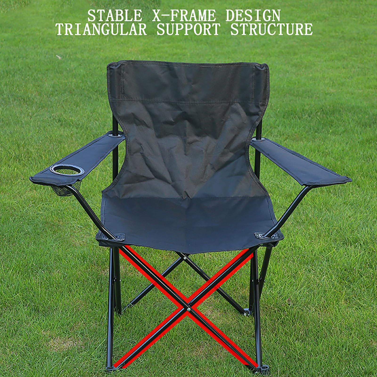 Chaise Longue Pliante,Chaise D'extérieur Pliable Portable Porte-Gobelet