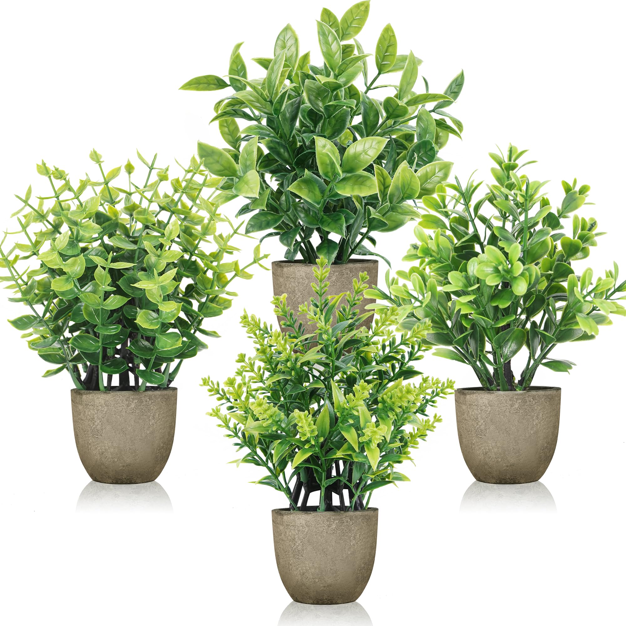 Assorted Mini Faux Plants - 4 Pack