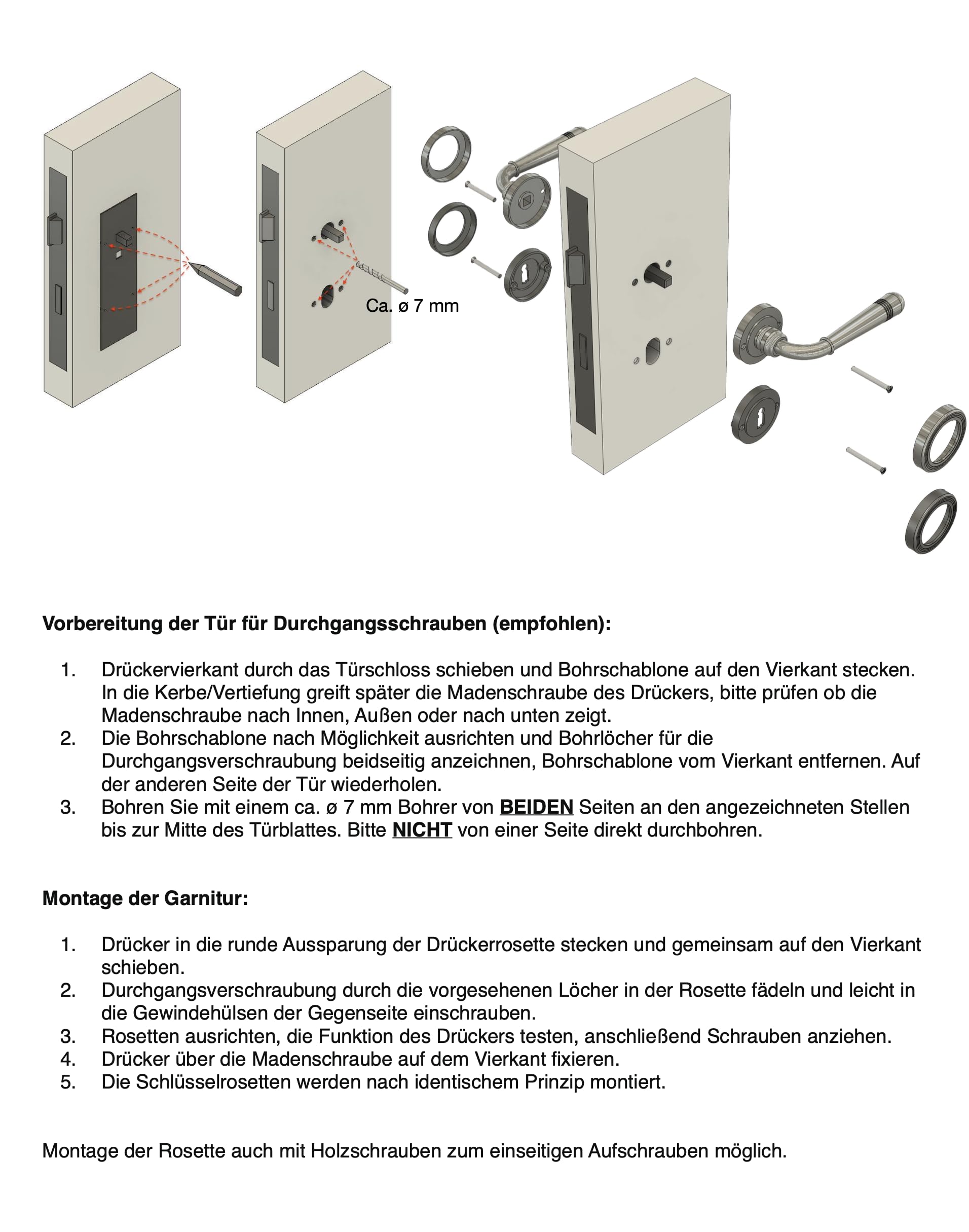 Beschläge Hamburg | Art Déco Türgriff | Emily ART 70-07Z MMN | Türdrücker/Türklinken für Zimmertüren | Buntbart Rosetten ø 52 x 9 mm in matt vernickelt