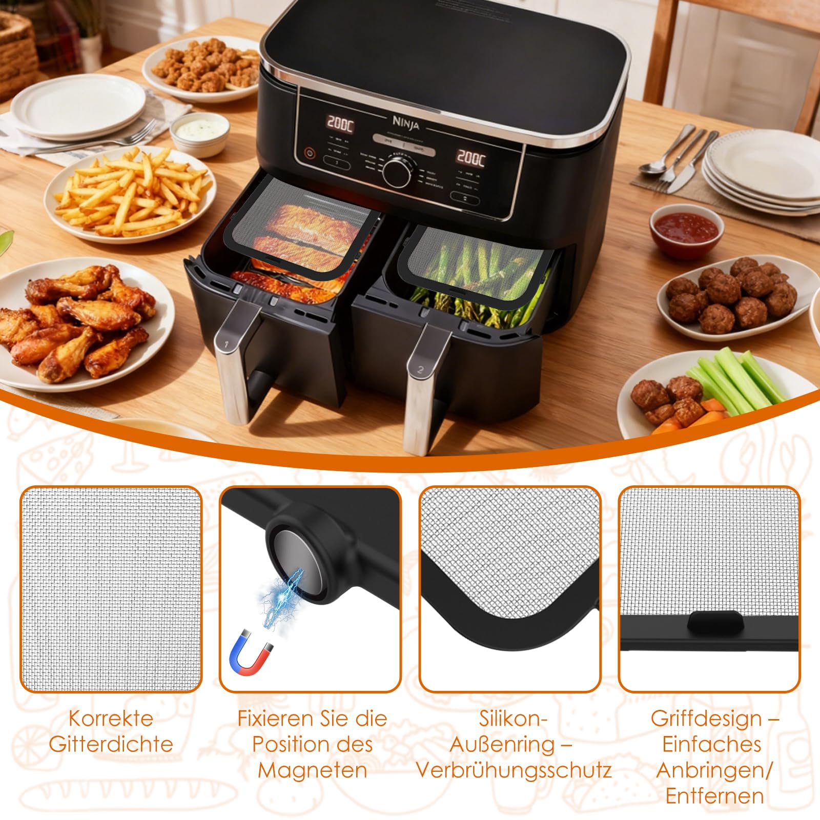 Ninja Foodi MAX Dual Zone Air Fryer with Smart Cook System AF451EU | Goede staat - favorable buying at our shop