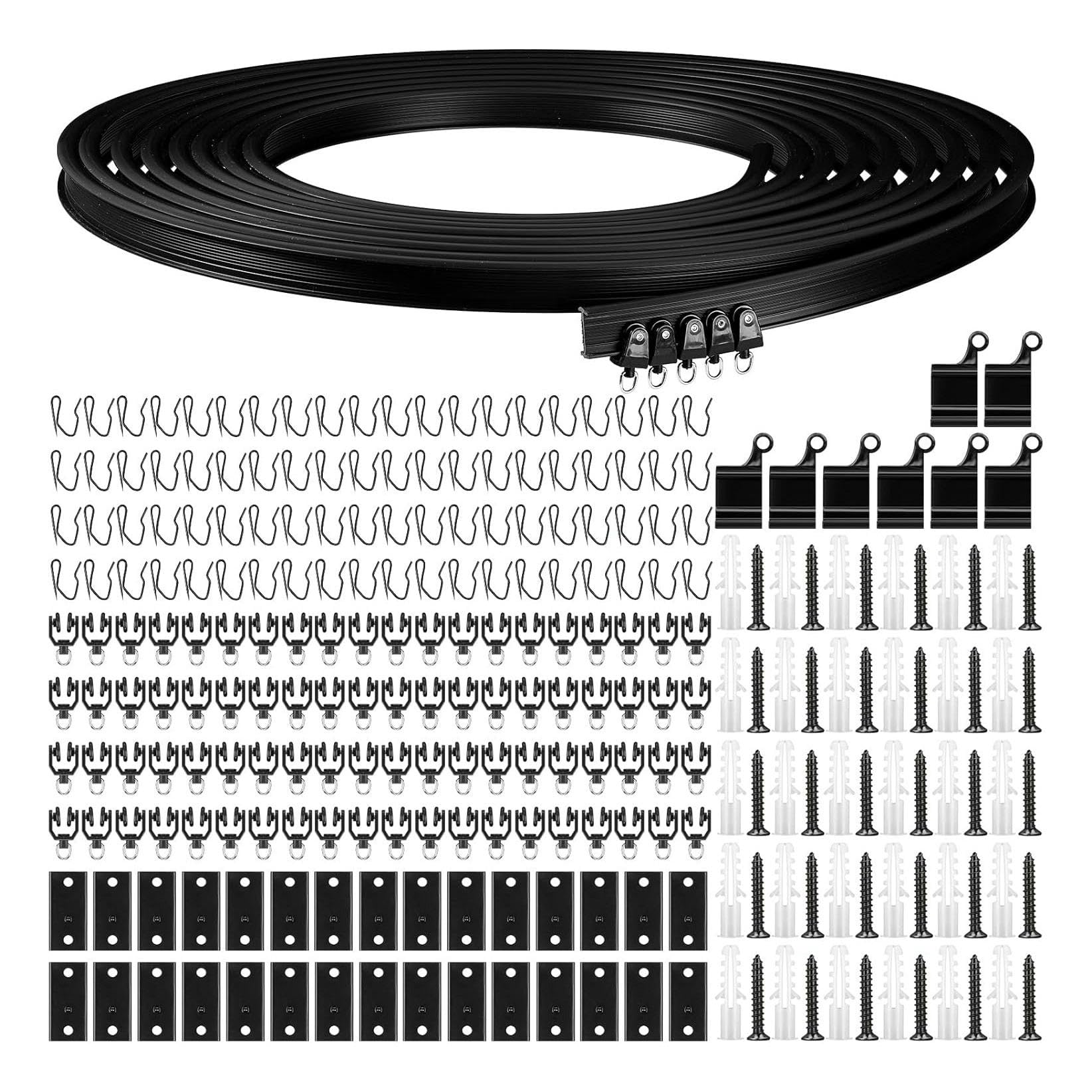Adhesive Curtain Track Pvc Flexible Bendable Ceiling Silent Sliding System Suitable For Bay Windows Room(5-meter Set)