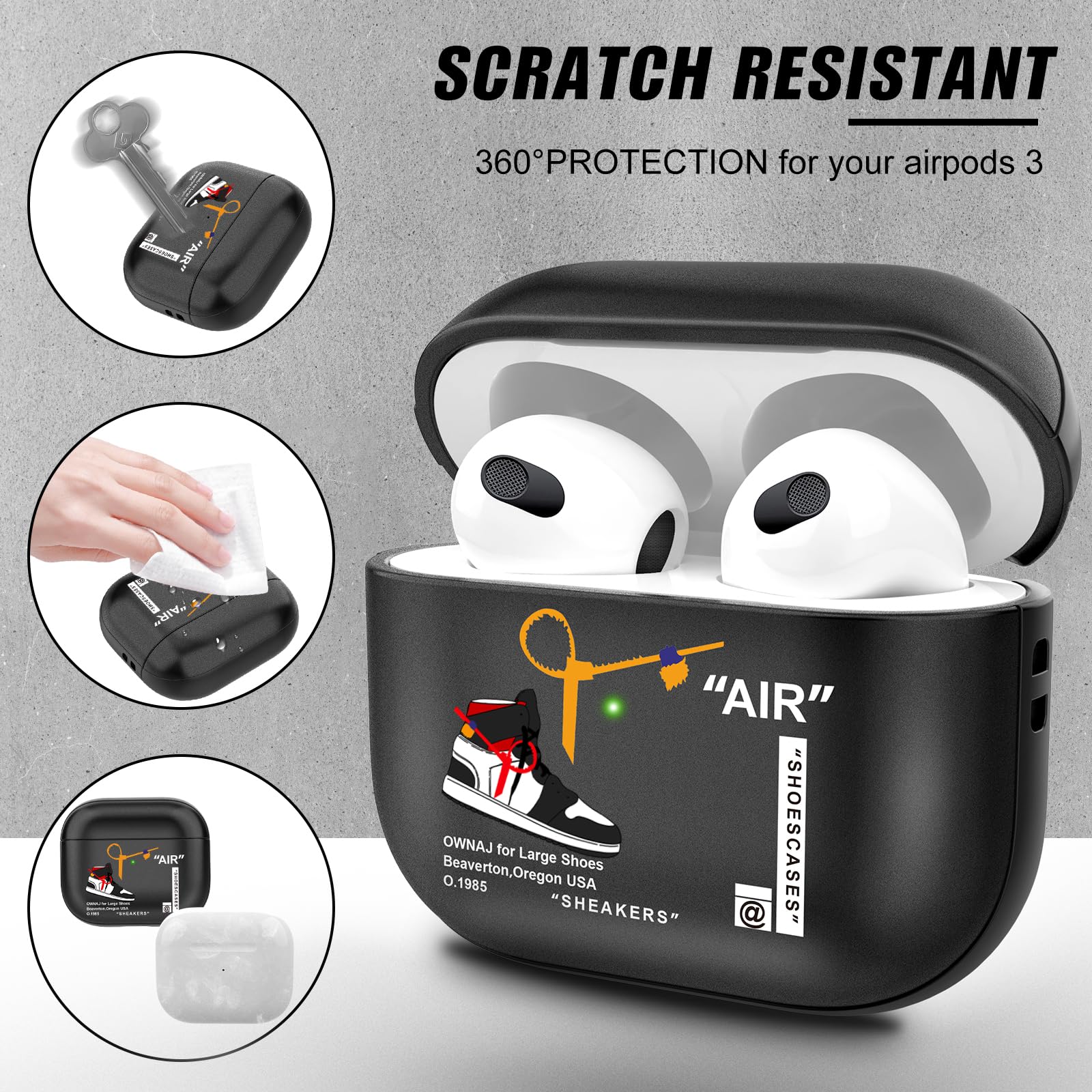 AirPods Pro Hülle – TPU-Schutzhülle Mit Schuhmuster-Design, Stoßfest, Mit Karabiner – Für Die 1. Generation AirPods Pro!