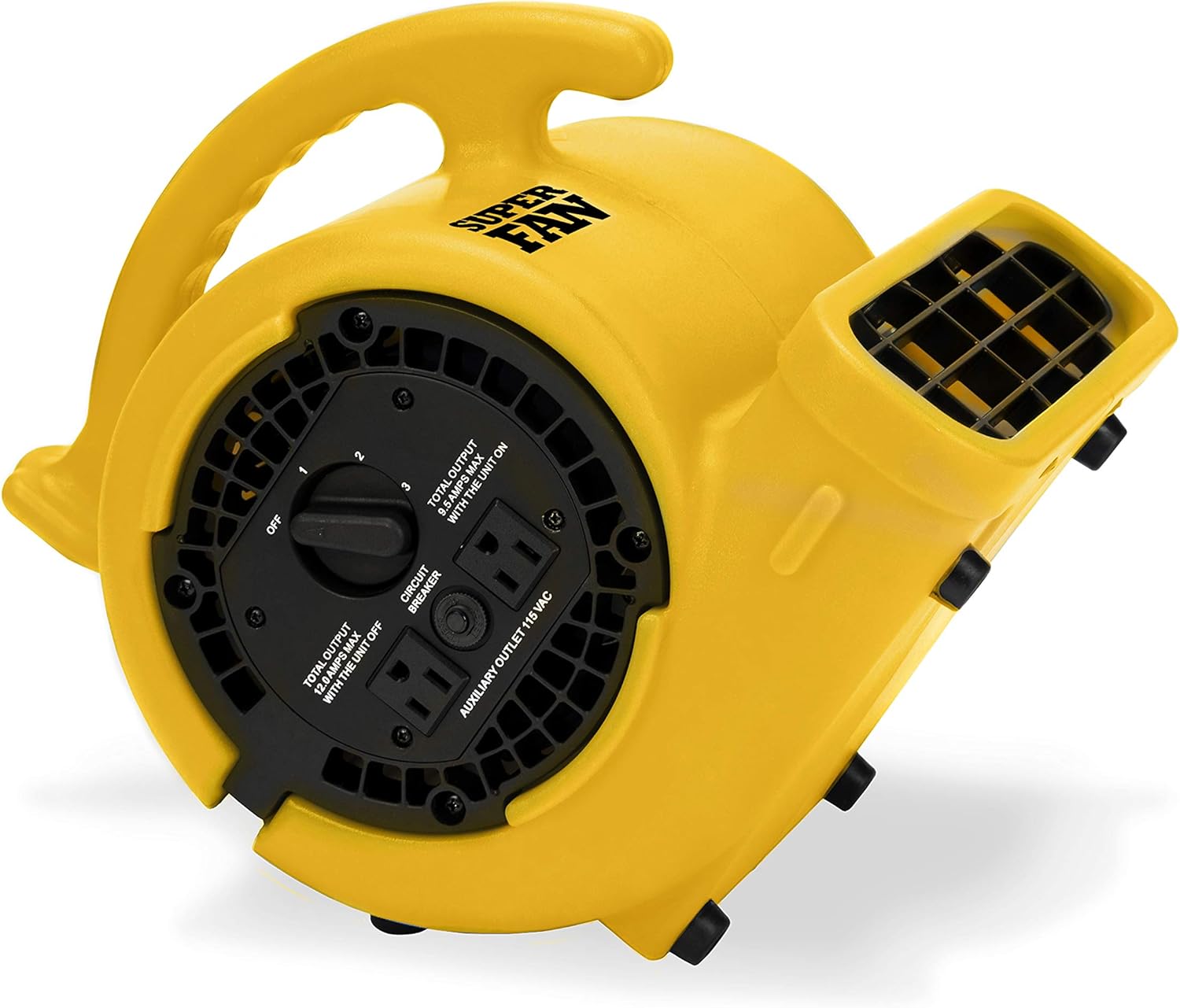 Super Fan Home Personal Portable High Velocity Air Mover Floor Fan, Yellow
