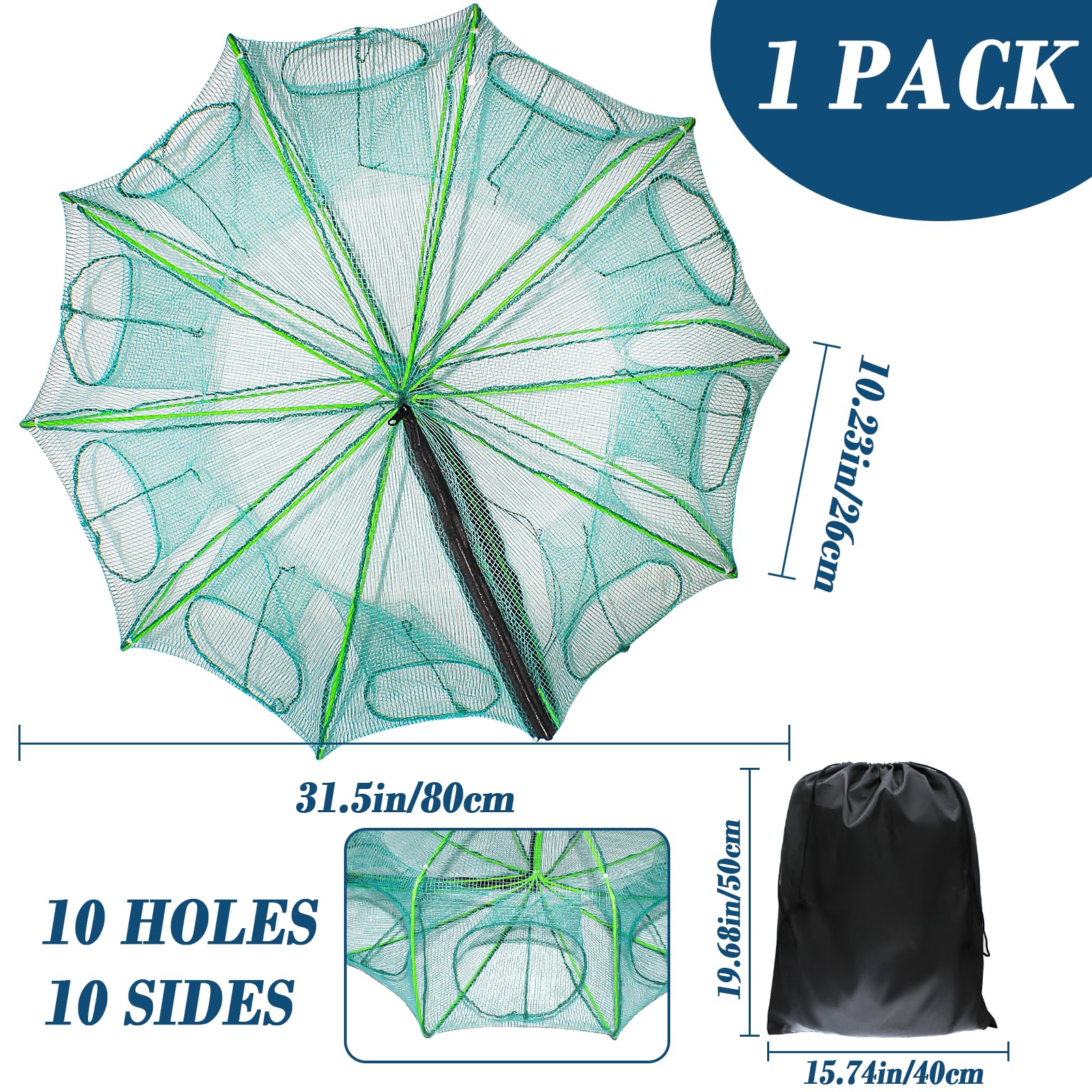 10 sides 20 holes fishing net Amazon.com : 10 Sides 10 Holes Fishing Bait Trap, 32 * 10 Inch Portable  Folded Fishing Nets for Minnow Crab Shrimp Crawdad, Upgrade Nylon Mesh Net  Fishing Equipment : Sports & Outdoors