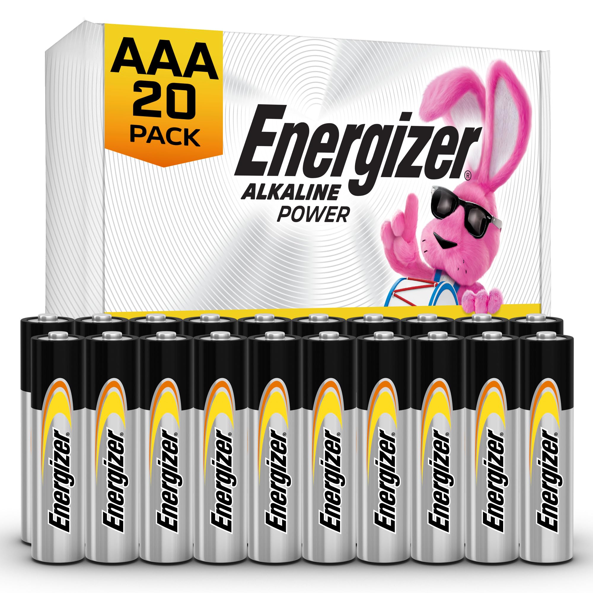 Energizer Alkaline Power AAA Batteries (20 Pack), Long-Lasting Standard