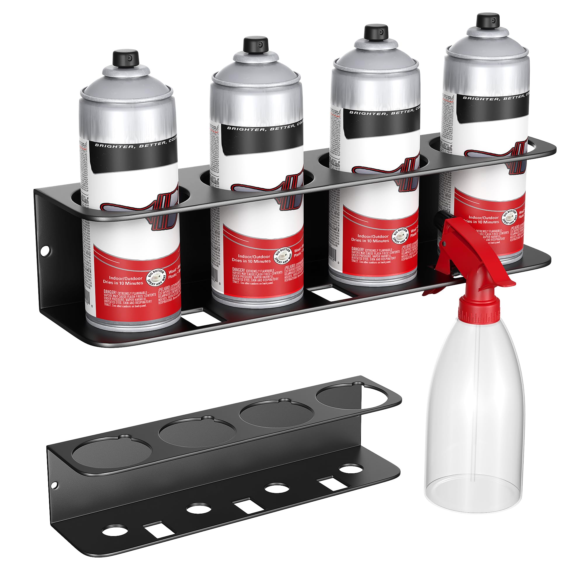 Photo 1 of EVERHANGER Spray Can Holder, Wall Mount Spray Bottle Storage Rack Heavy Duty Spray Paint Bottle Organizer for Garage & Home, 8 Can Holes