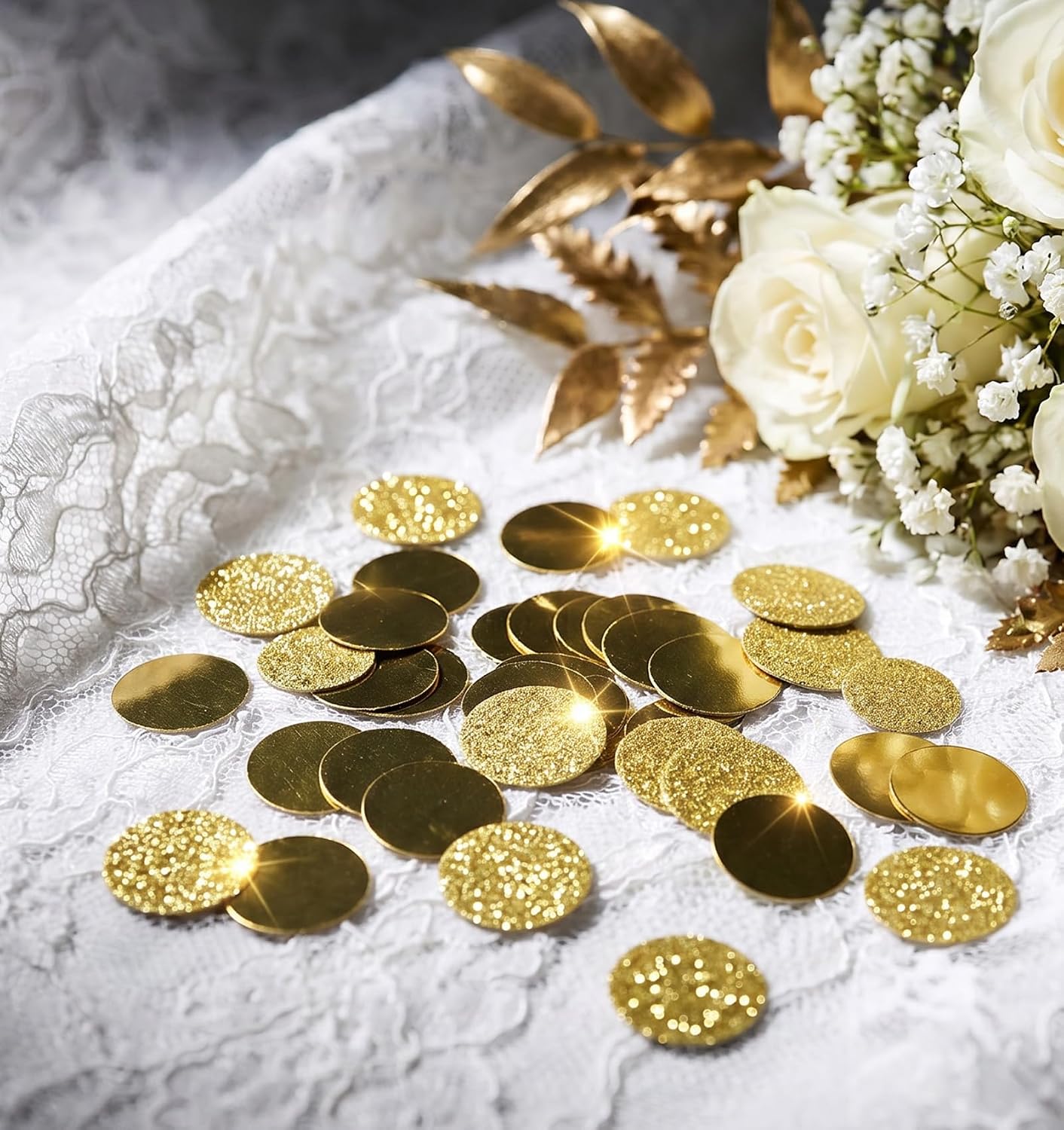 200 Pcs Gold Confetti for Tables, Gold Table Decorations Glitter Confetti