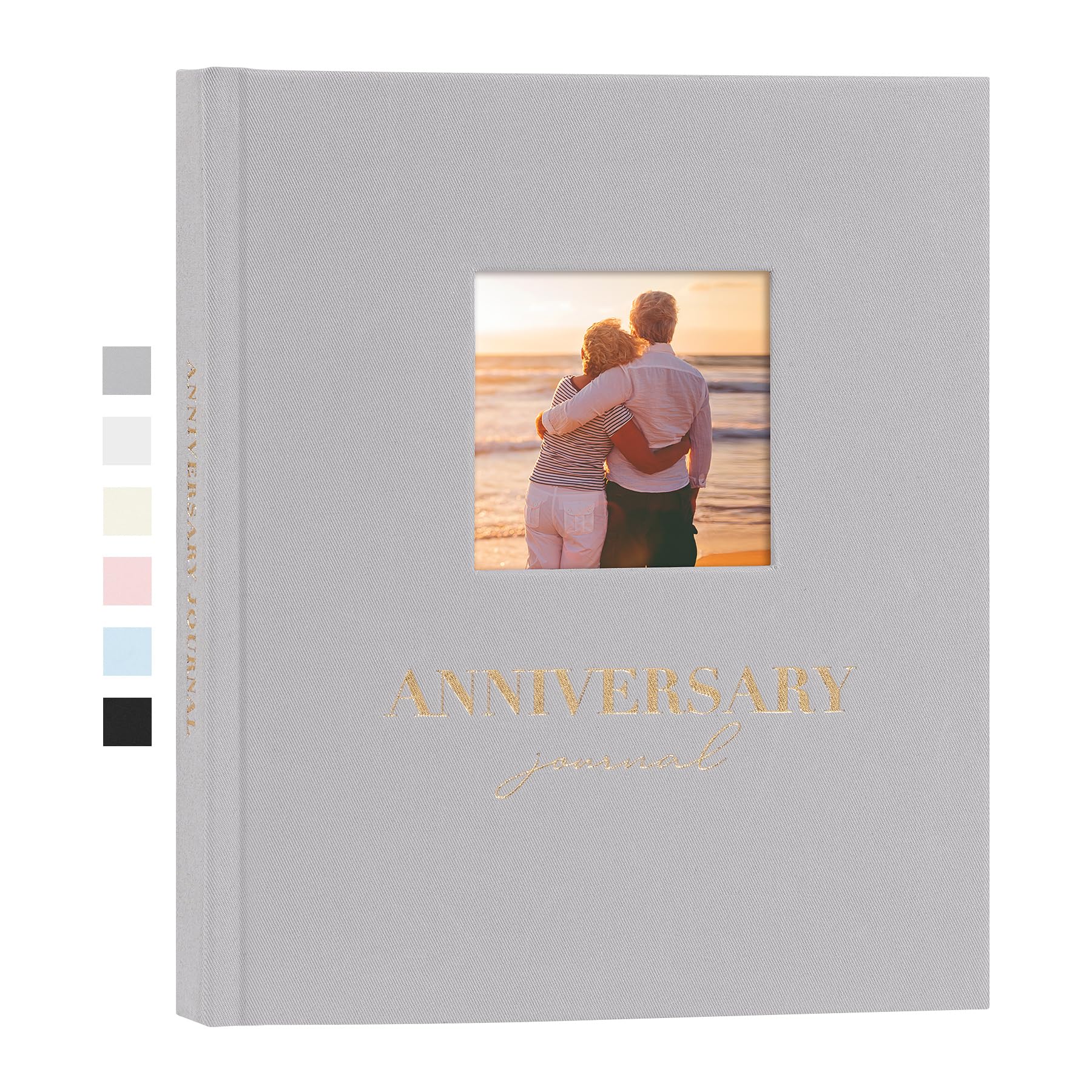 Rseozr Hochzeitstag Tagebuch Notizbuch vom 1. bis 70. Leineneinband Jahrestag Scrapbook Hochzeitstag Erinnerungsbuch für Paare frisch Vermählte Ehe (Grau, 185 Seiten)