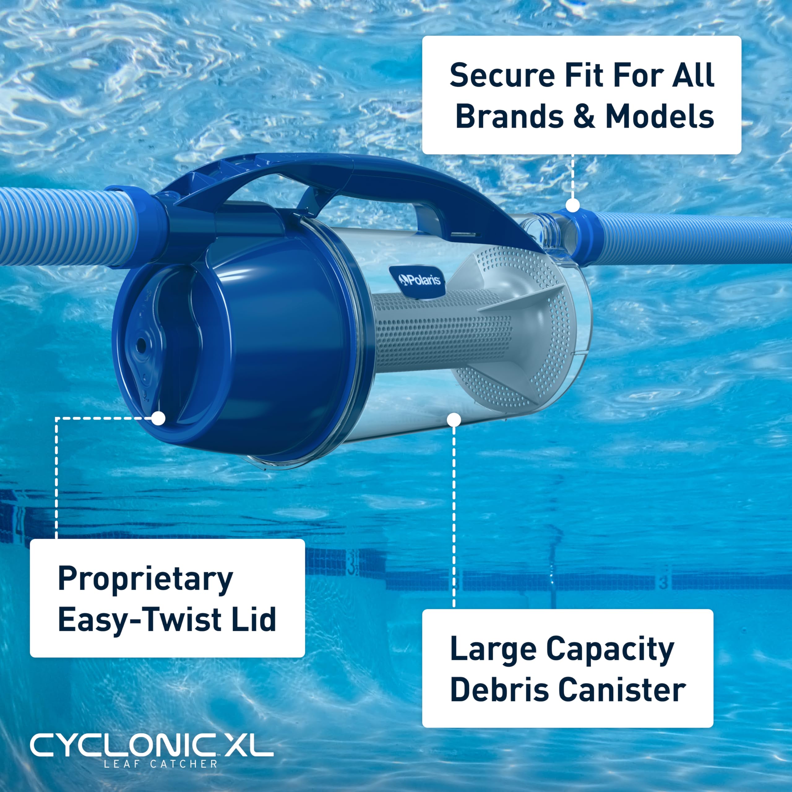 Polaris Cyclonic XL - Recogedor de hojas, ajuste universal y fácil de instalar | Ajuste universal para limpiadores de succión, con acción ciclónica avanzada para un mejor rendimiento