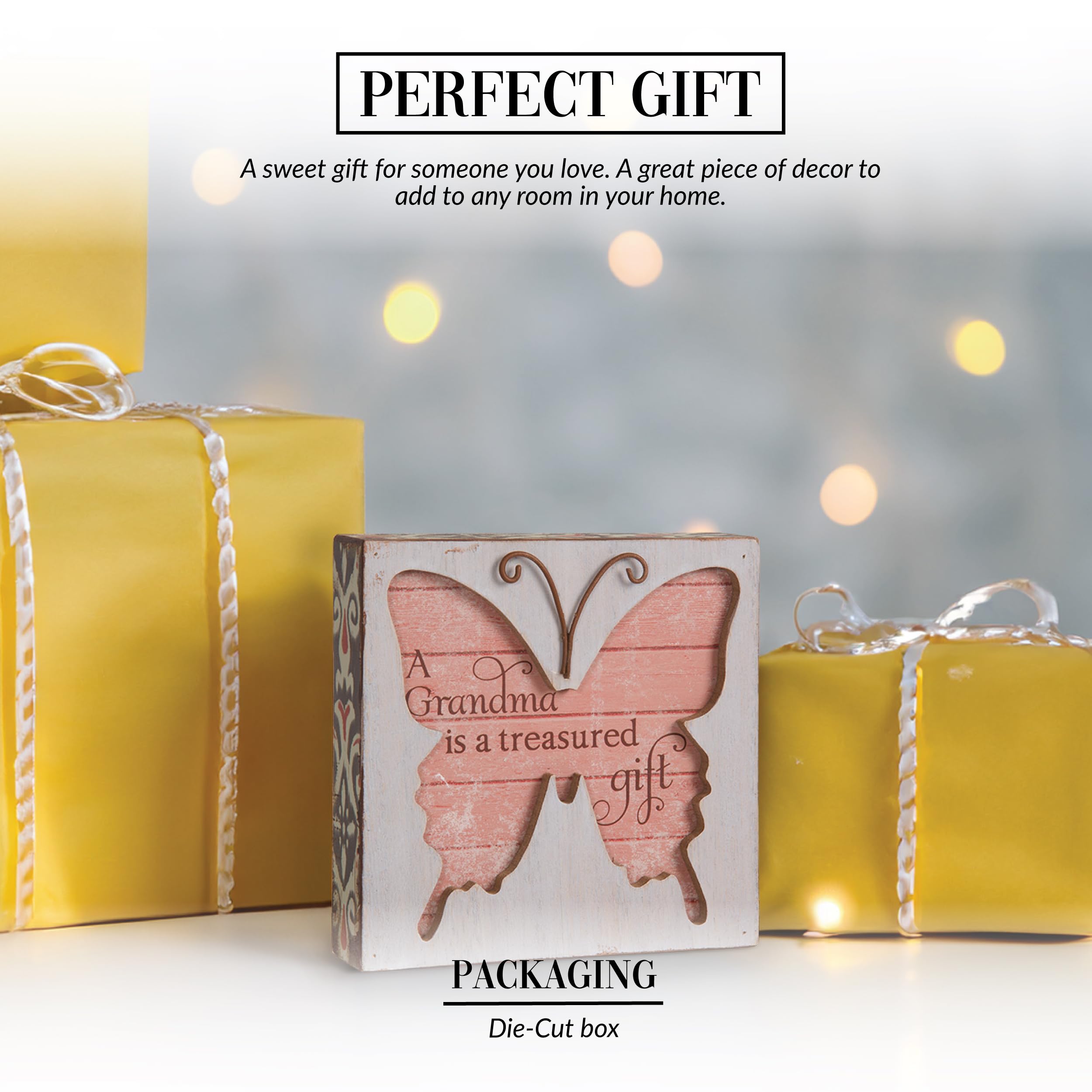 Pavilion Gift Company Simple Spirits 41087 Grandma Placa de Mariposa, 4 – 1/2 "