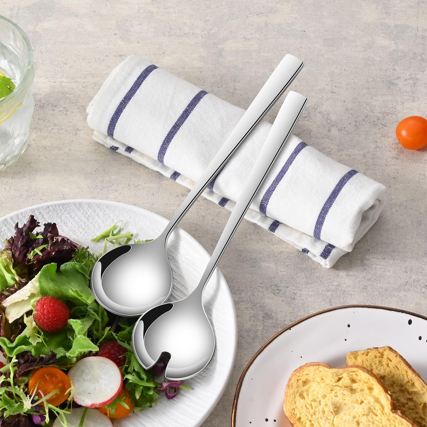 Stainless Steel Salad Servers - 2 Piece Set -7 Stainless Steel Salad Servers - 2 Piece Set -7
