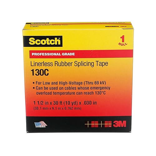 Miniatura 12 de 3M Scotch Linerless - Cinta de empalme eléctrica 130C para cables y alambres, 3,8 cm x 9,14 m, respaldo de hule, autofundente, resistencia UV,