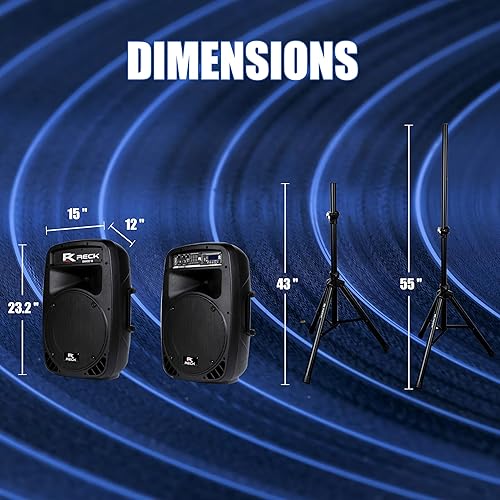 Miniatura 6 de PRORECK Dance 12 juego de sistema de audio de altavoces PA de 2 vías, portátil, 12 pulgadas y 1000 vatios, con Bluetooth, USB, lector de tarjeta SD