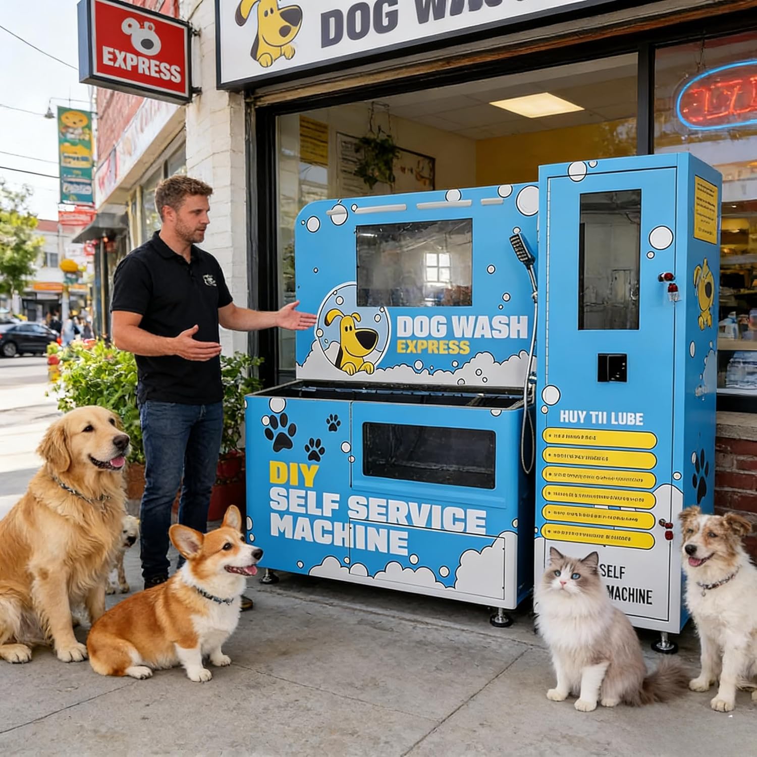 Dog Wash Station, Self Service Pet Washing Machine with Dog Bath Sprayer, Pet Shower & Bath Supplies for Grooming, Ideal for Pet Salons & Home Use