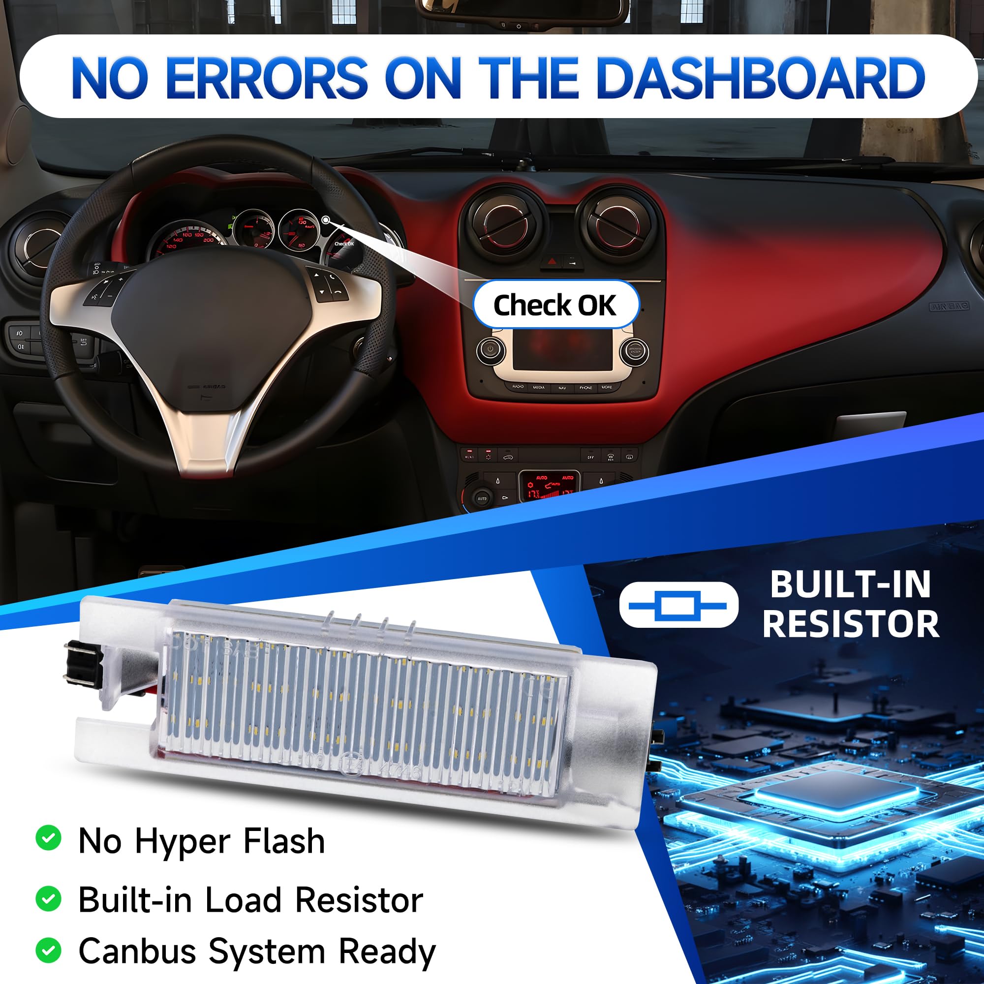 2 Stück Für Alfa Romeo 147 156 159 166 Brera Giulietta Mito Gf Spider Canbus Led Lizenz Nummernschildbeleuchtung~p137943505
