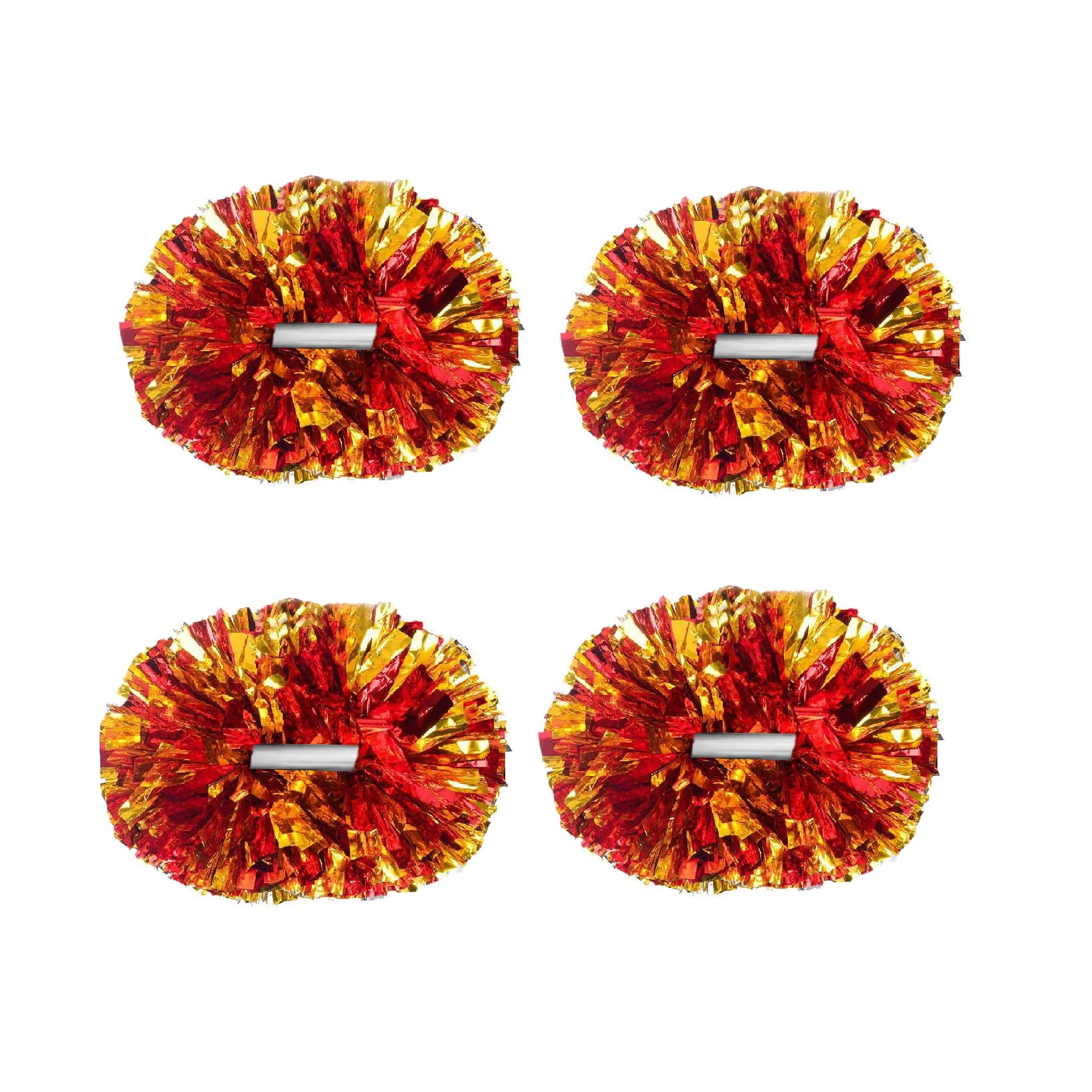 Buy TBoxBo 4Pcs Metallic Foil Cheerleading Pom Poms,Plastic Ring Pom