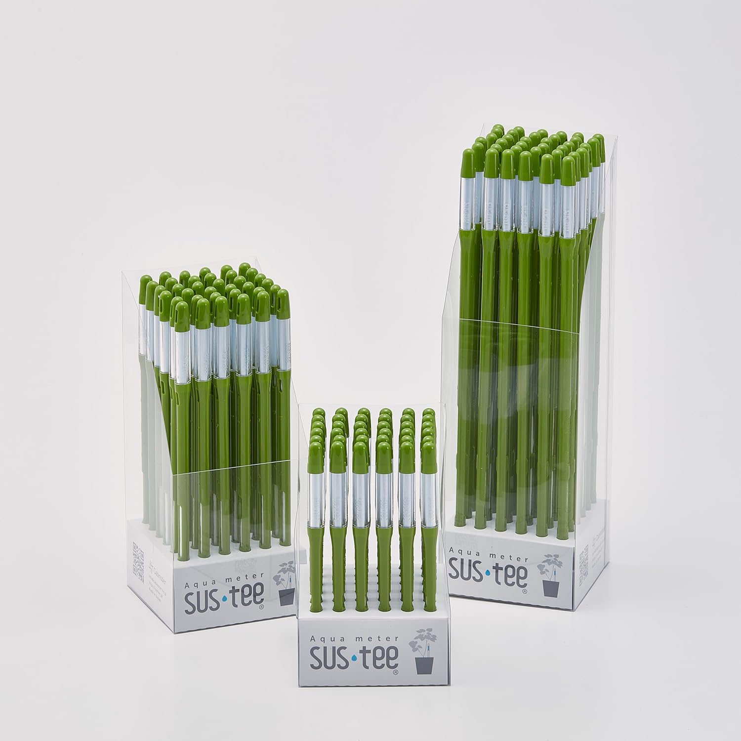 IPPINKA Sustee Aquameter, Bundle of 36, House Plant Soil Moisture Meter, Best for Indoor Potted Plants - Large Green Refillable