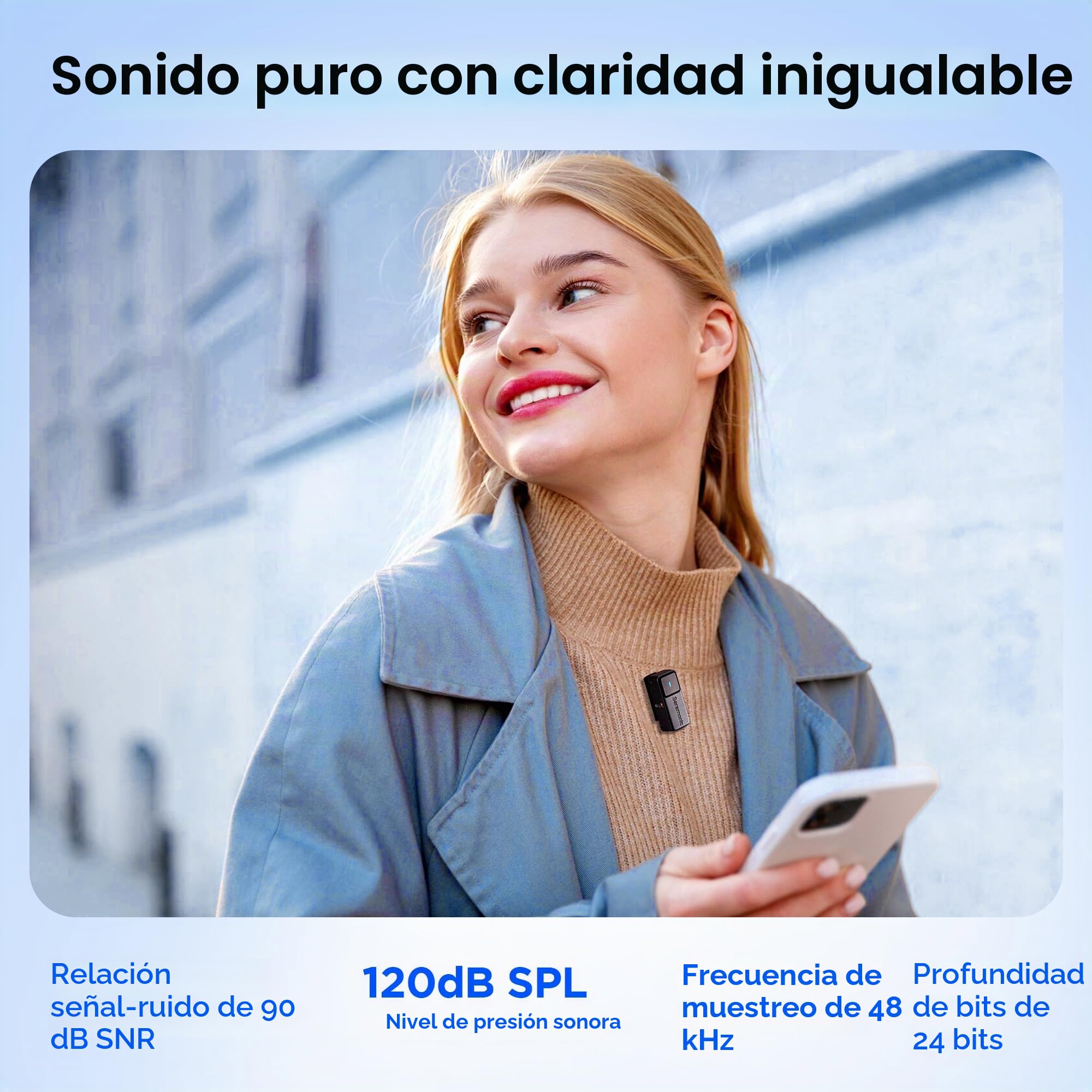 Saramonic Air Micrófono Lavalier inalámbrico para iPhone Android (2TX + USB-C RX + Funda de Carga), cancelación de Ruido, 300 m, Mini micrófono para Tiktok Youtube Live Stream, entrevista, Podcast