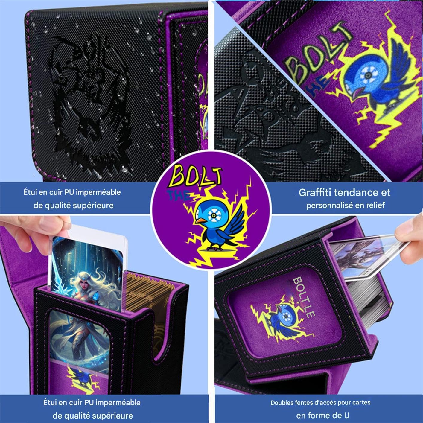 Porta Mazzo Di Carte Grande Contenitore Organizer | Capacità per 100+ Carte da Collezione Adulti Collezionisti Esposizione Collezione Casa Feste Compleanno Serate Giochi