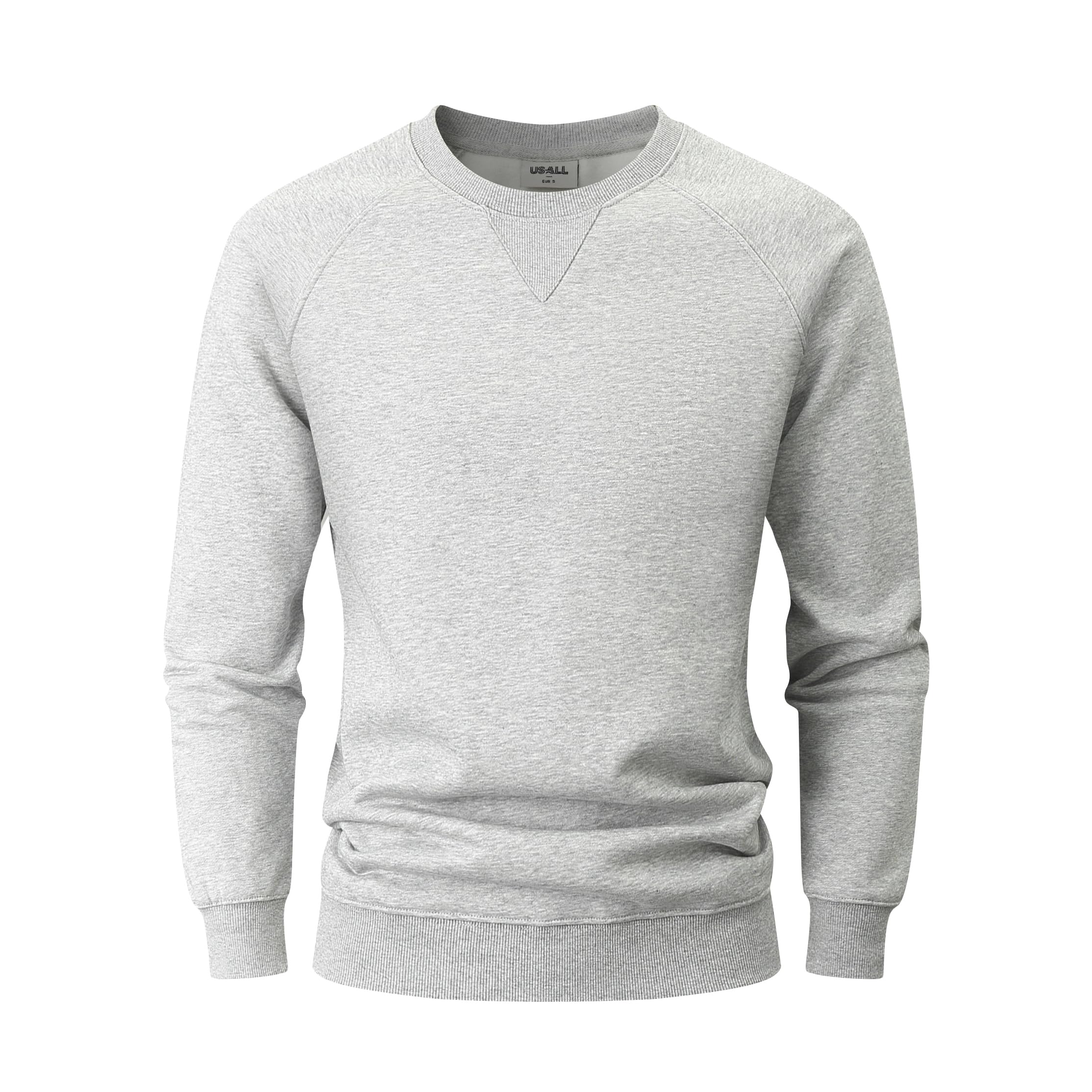 USALL Sweatshirts für Herren Baumwolle Schwergewicht Pullovers Männer Langarm Casual Sweatshirt