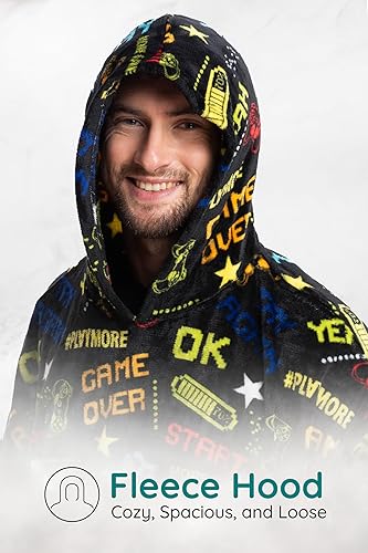 Miniatura 3 de Mad Dog Sherpa - Manta de forro polar con capucha para hombres adultos con mangas largas, acogedora chaqueta poncho con capucha