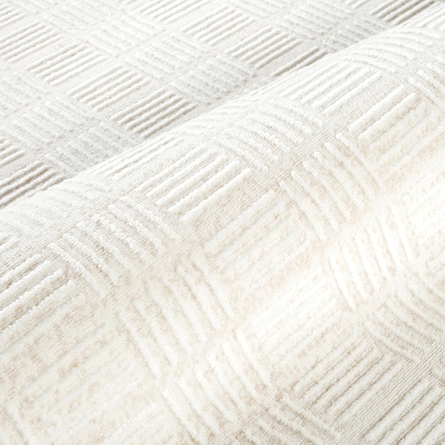 Abani Cream Area Rug - 6x9 Area Rugs for Bedroom - Vera Collection Checkered Minimalist Pattern - Non-Shedding,Easy to Clean Durable Rugs for Living Room, Bedroom or Office, Pet & Child Friendly