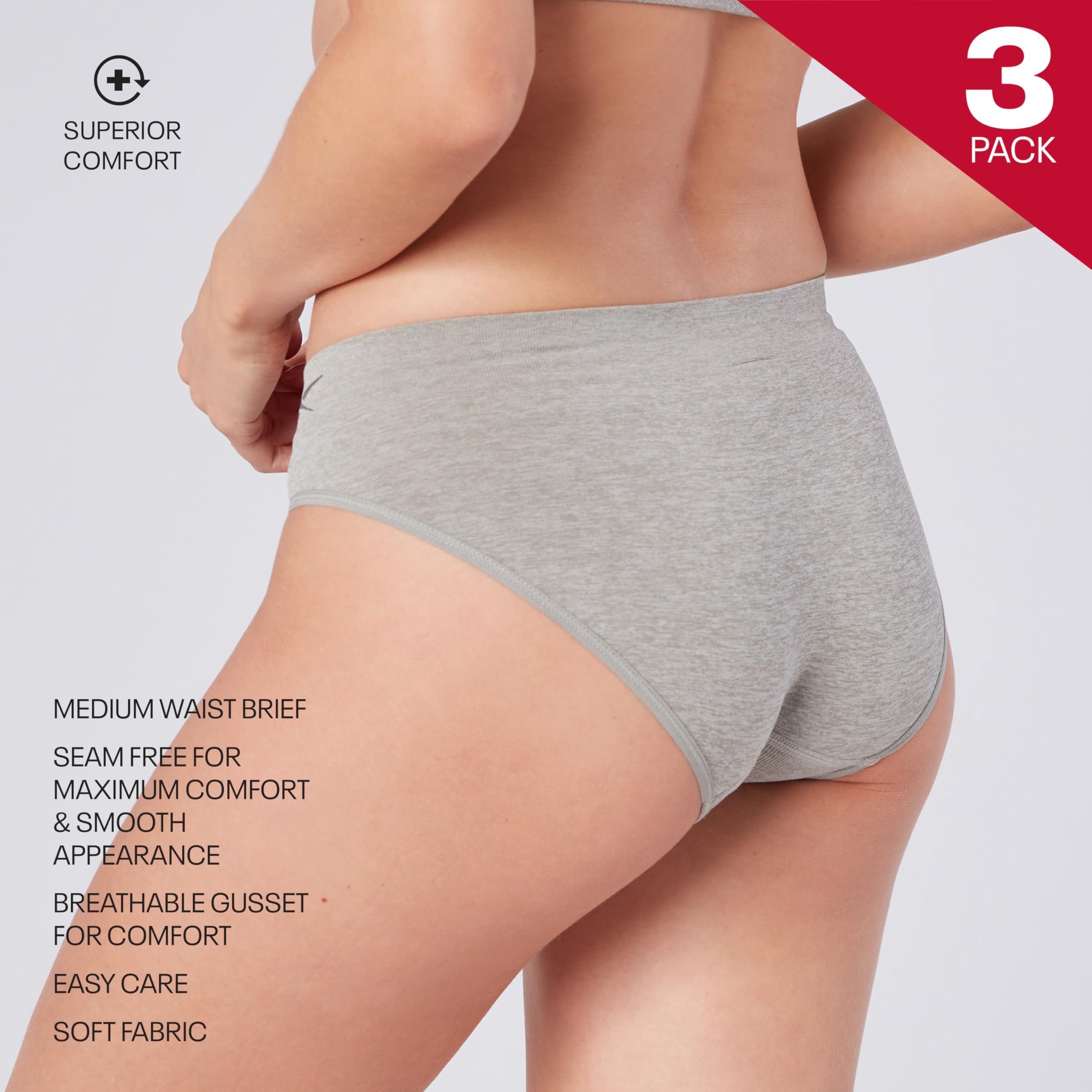 Reebok Raina Ropa Interior de Mujer Pack de 3